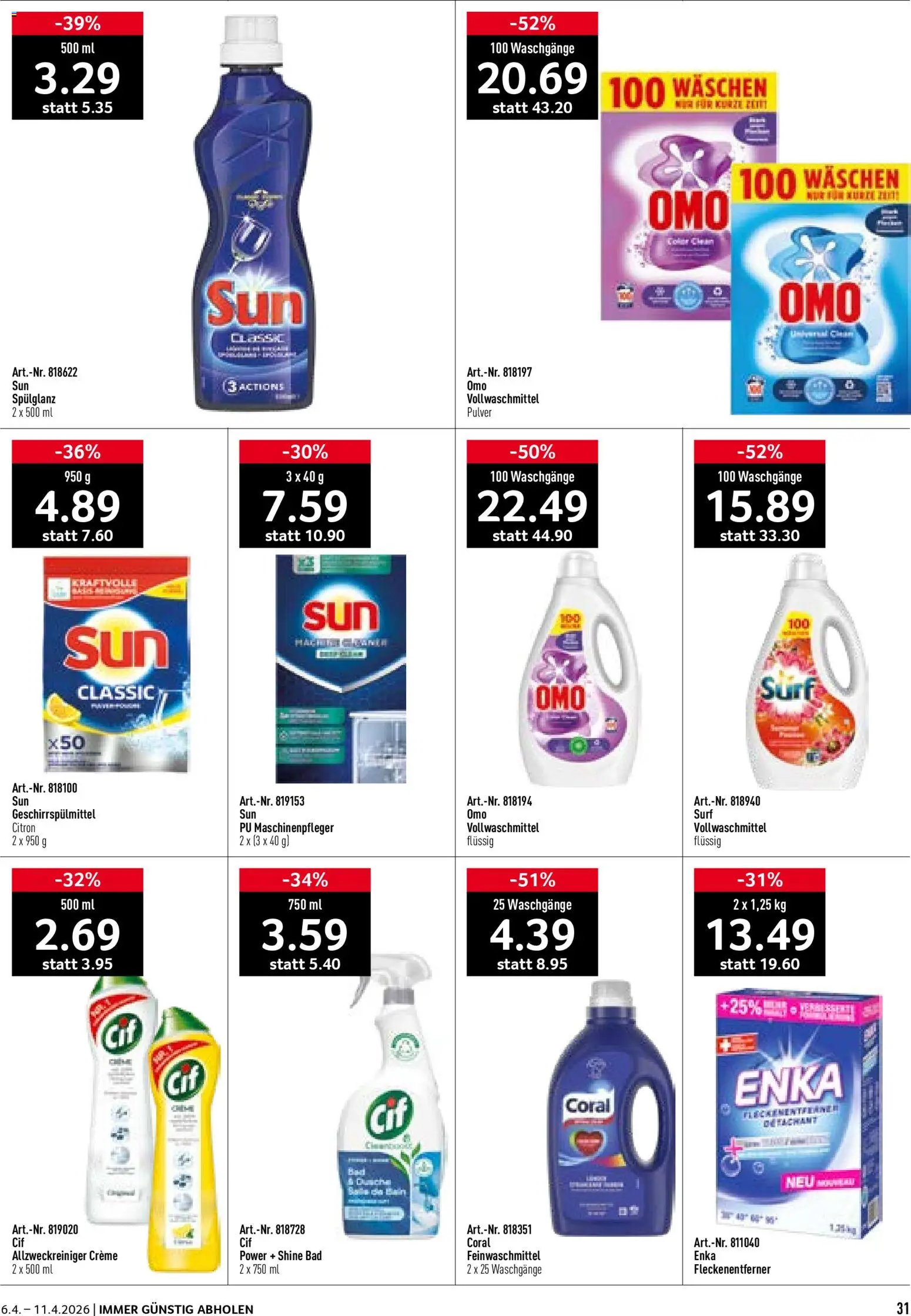 Prodega aktionen – gültig ab 06.04.2026 | Seite: 31 | Produkte: Bad, Geschirrspülmittel, Fleckenentferner, Creme