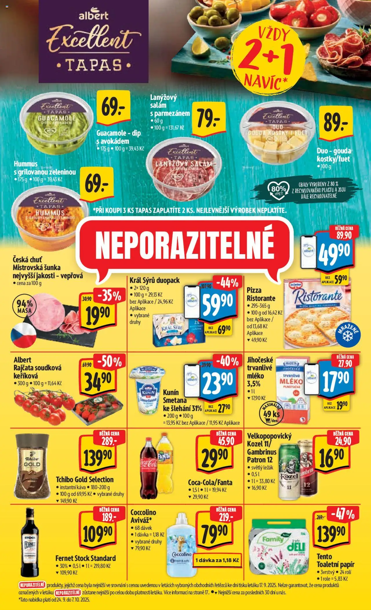 Albert leták - Hypermarket od 24.09.2025 | Strana: 52 | Produkty: Salám, Tchibo, Instantní káva, Fernet