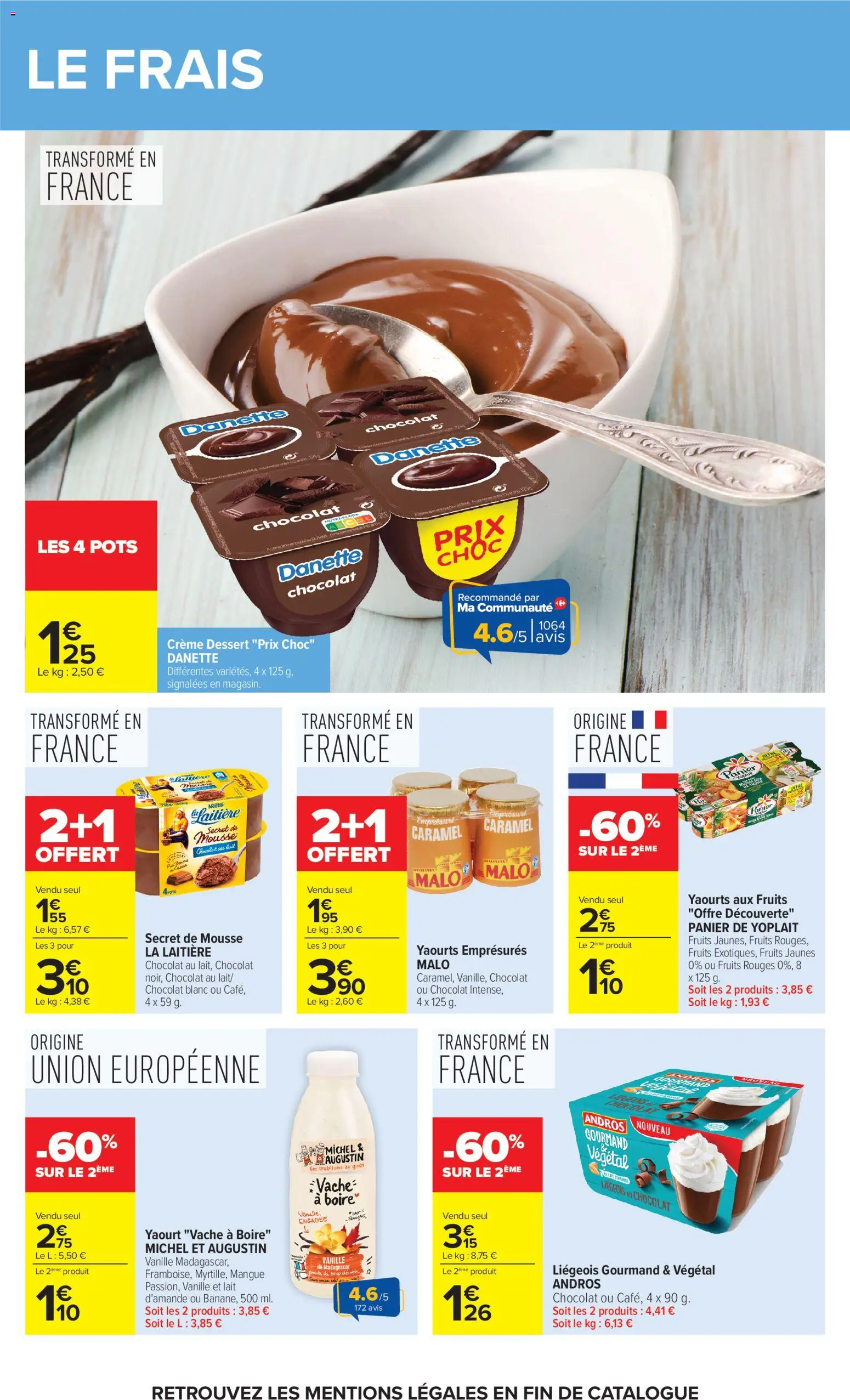 {H1} | Page: 38 | Produits: Yaourts, Mousse, Panier, Crème