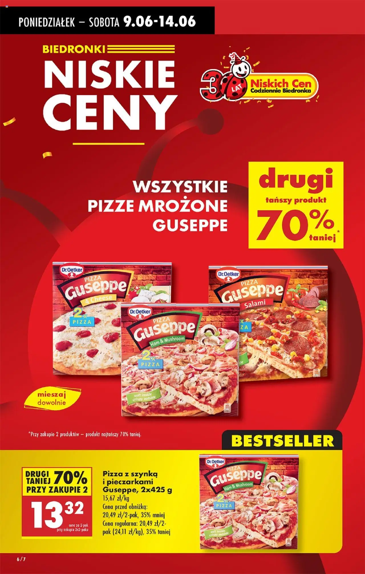 Biedronka gazetka od 09.06.2025 | Strona: 6 | Produkty: Szynka, Salami, Pizza