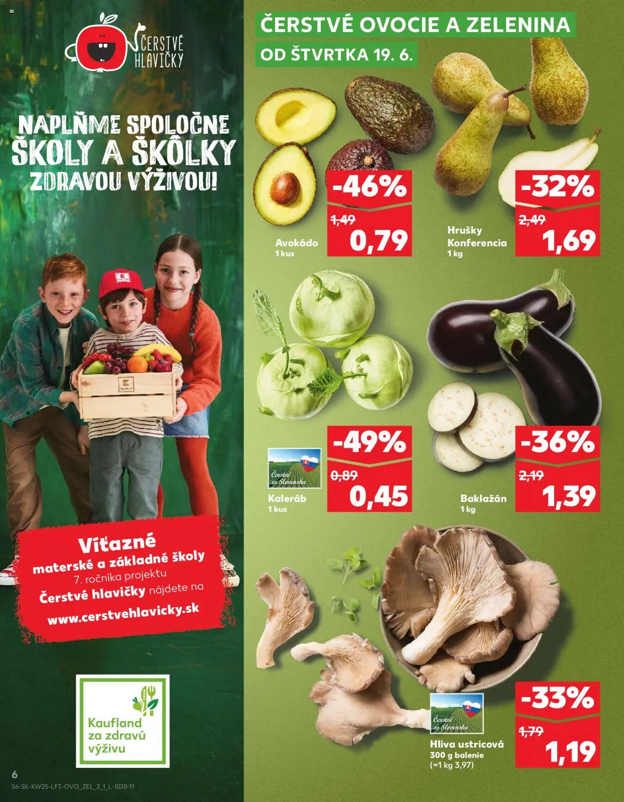 Nové Kaufland akcie – leták je platný od 19.06.2025 | Strana: 6 | Produkty: Avokádo, Hrušky, Ovocie