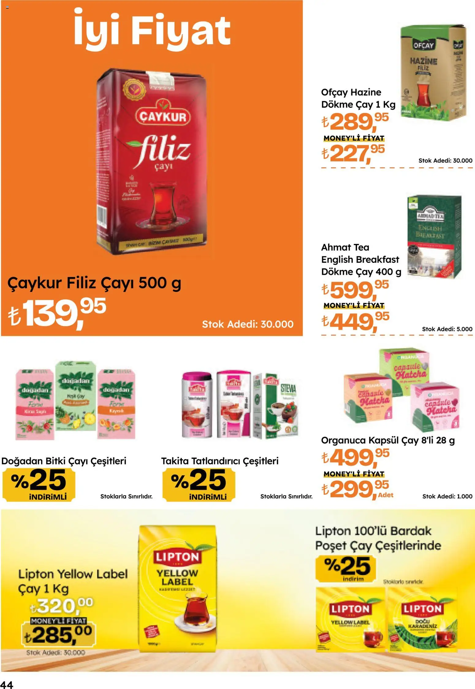 Migros Katalog - Migroskop - 16.04.2026 tarihinden itibaren geçerlidir | Sayfa: 44 | Ürünler: Çay, Zselatin, Tatlandırıcı, Kumina
