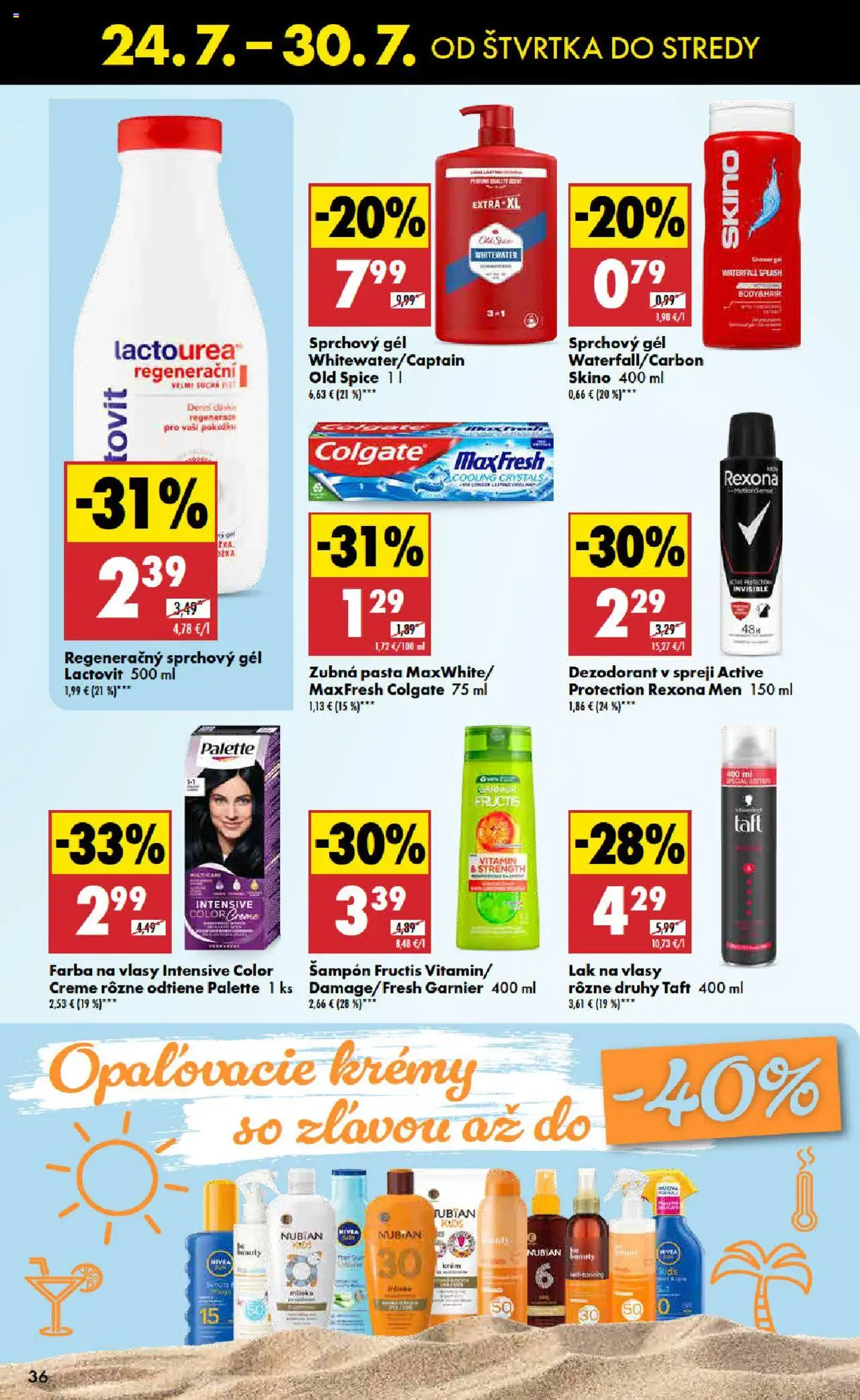 Biedronka leták │ platný od 24.07.2025 | Strana: 36 | Produkty: Old Spice, Šampón, Sprchový gél, Krém