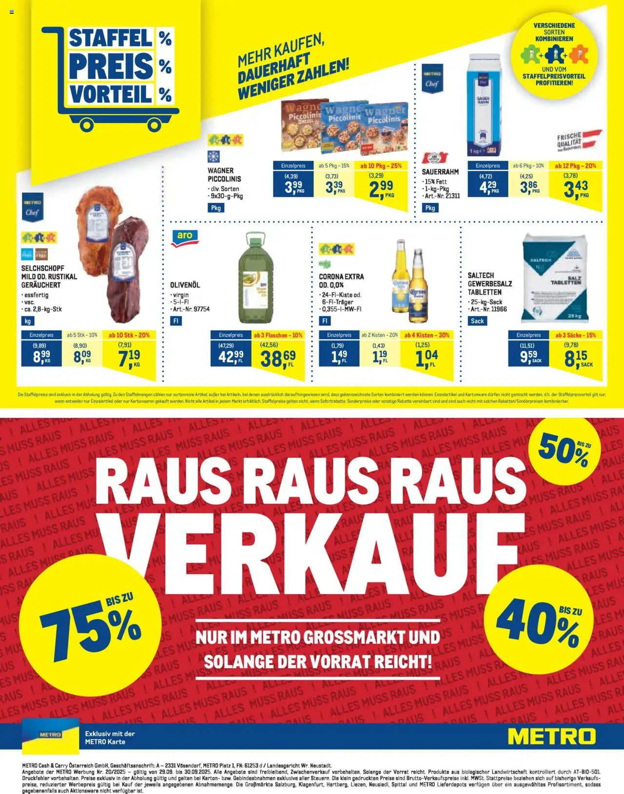 Metro  Cashback gültig ab 29.09.2025 | Seite: 2 | Produkte: Salz, Sauerrahm