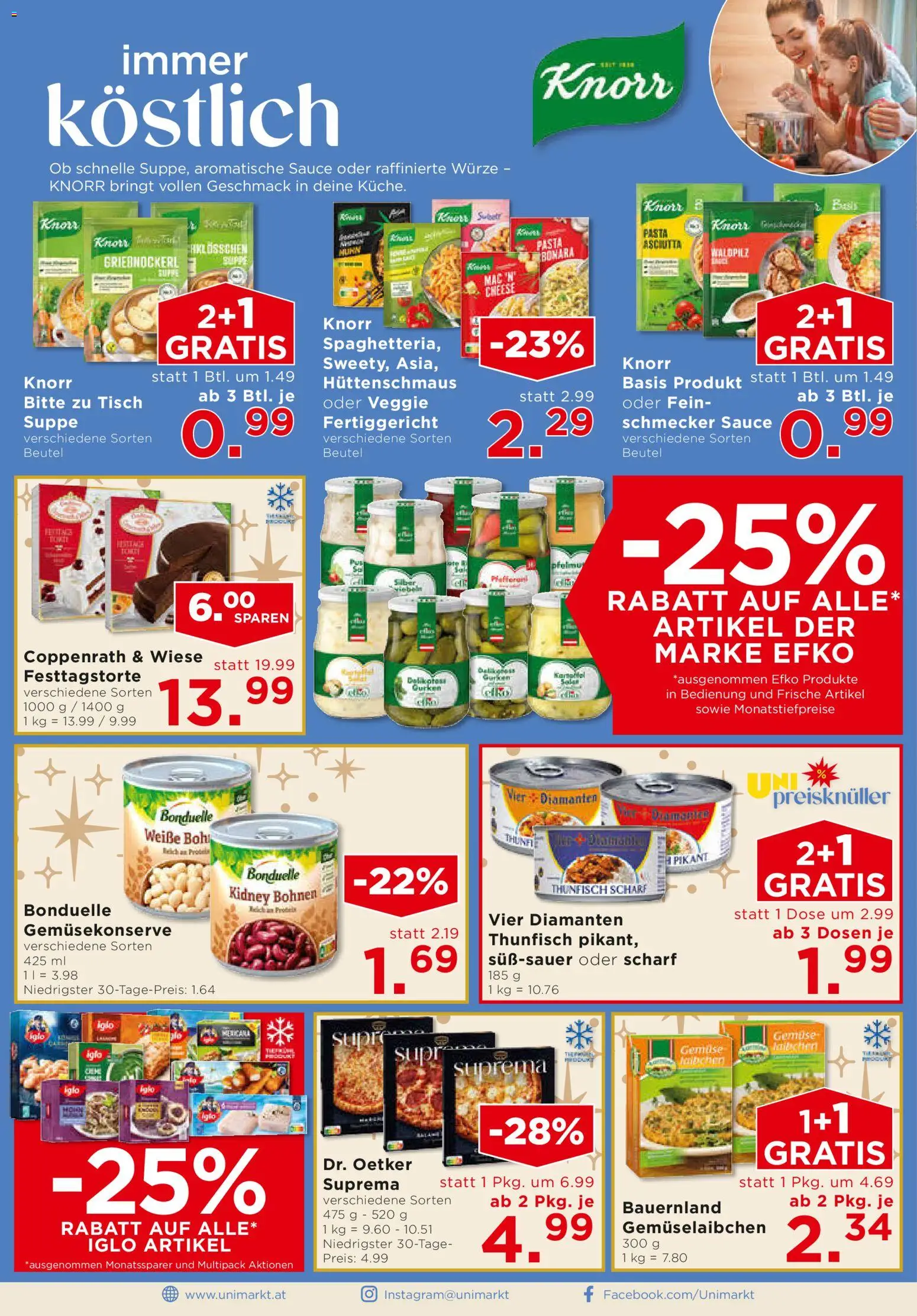 Unimarkt Flugblatt gültig ab 26.11.2025 | Seite: 10 | Produkte: Pasta, Gemüse, Tisch