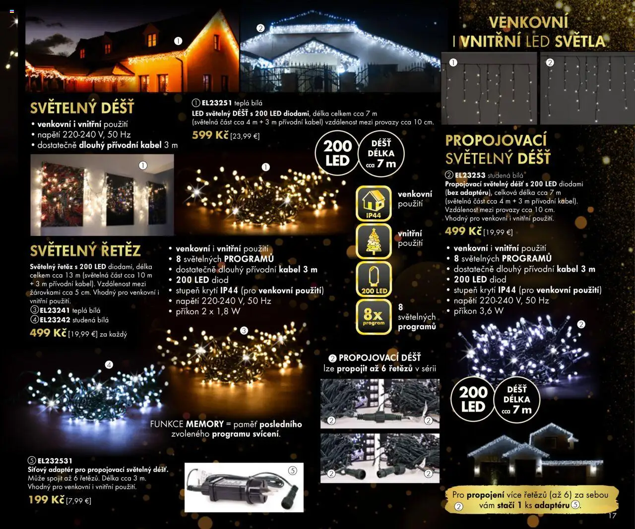 Nové Dedra akcie – leták je platný od 19.09.2025 | Strana: 17 | Produkty: Led, Kábel, Adaptér