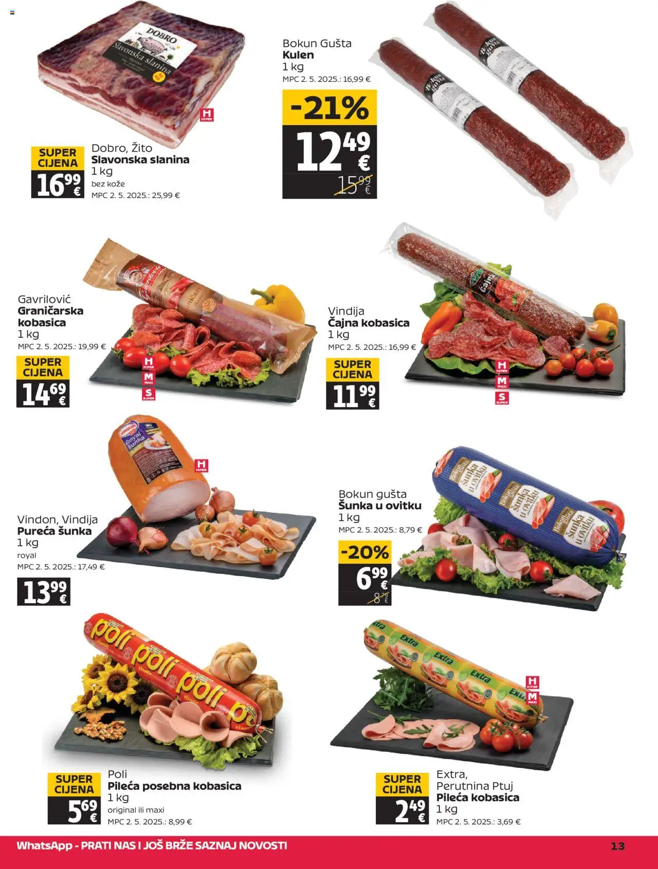 Tommy katalog | vrijedi od 03.07.2025 | Stranica: 13 | Proizvodi: Šunka, Slanina, Perutnina Ptuj, Kulen