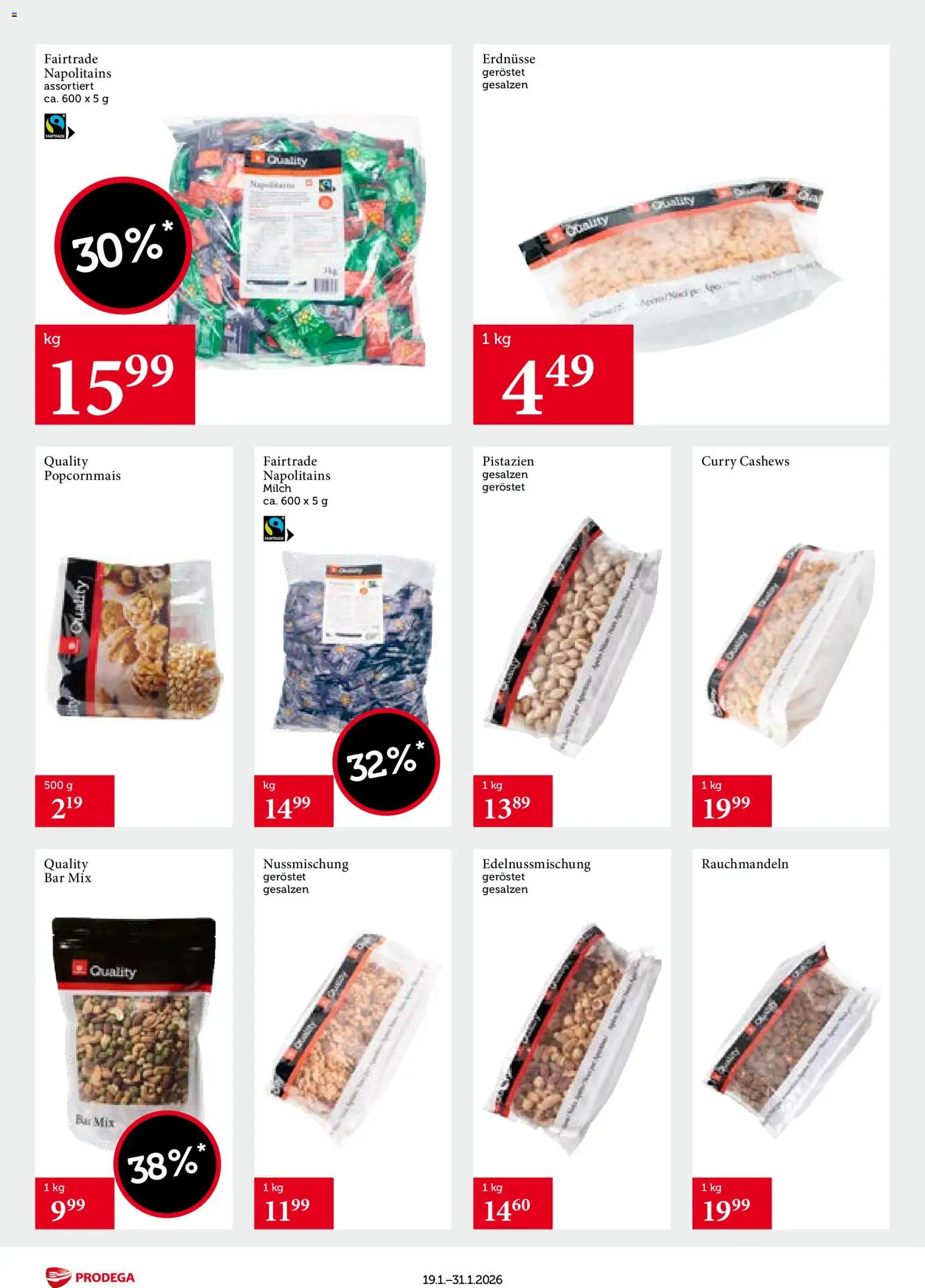 Prodega Aktionen Transgourmet Quality – gültig ab 19.01.2026 | Seite: 18 | Produkte: Erdnüsse, Milch