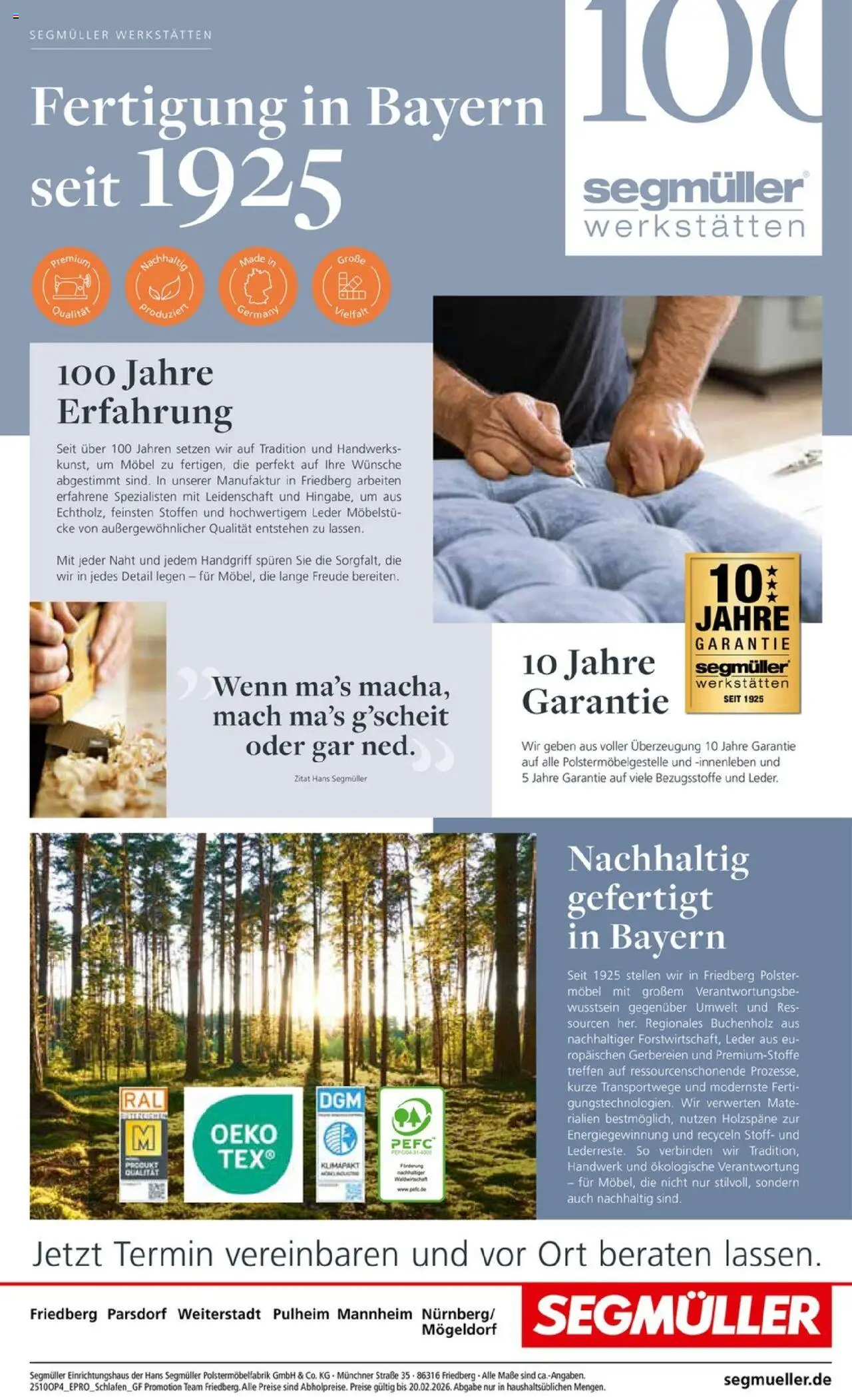 Segmüller Betten gefertigt in Bayern – gültig ab 17.10.2025 | Seite: 14