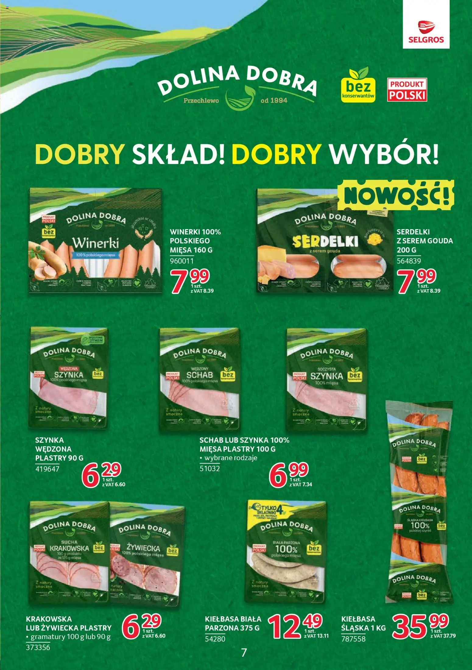 Selgros cash&carry gazetka - Markowe produkty od 19.03.2026 | Strona: 7 | Produkty: Kiełbasa, Schab, Szynka, Biała kiełbasa