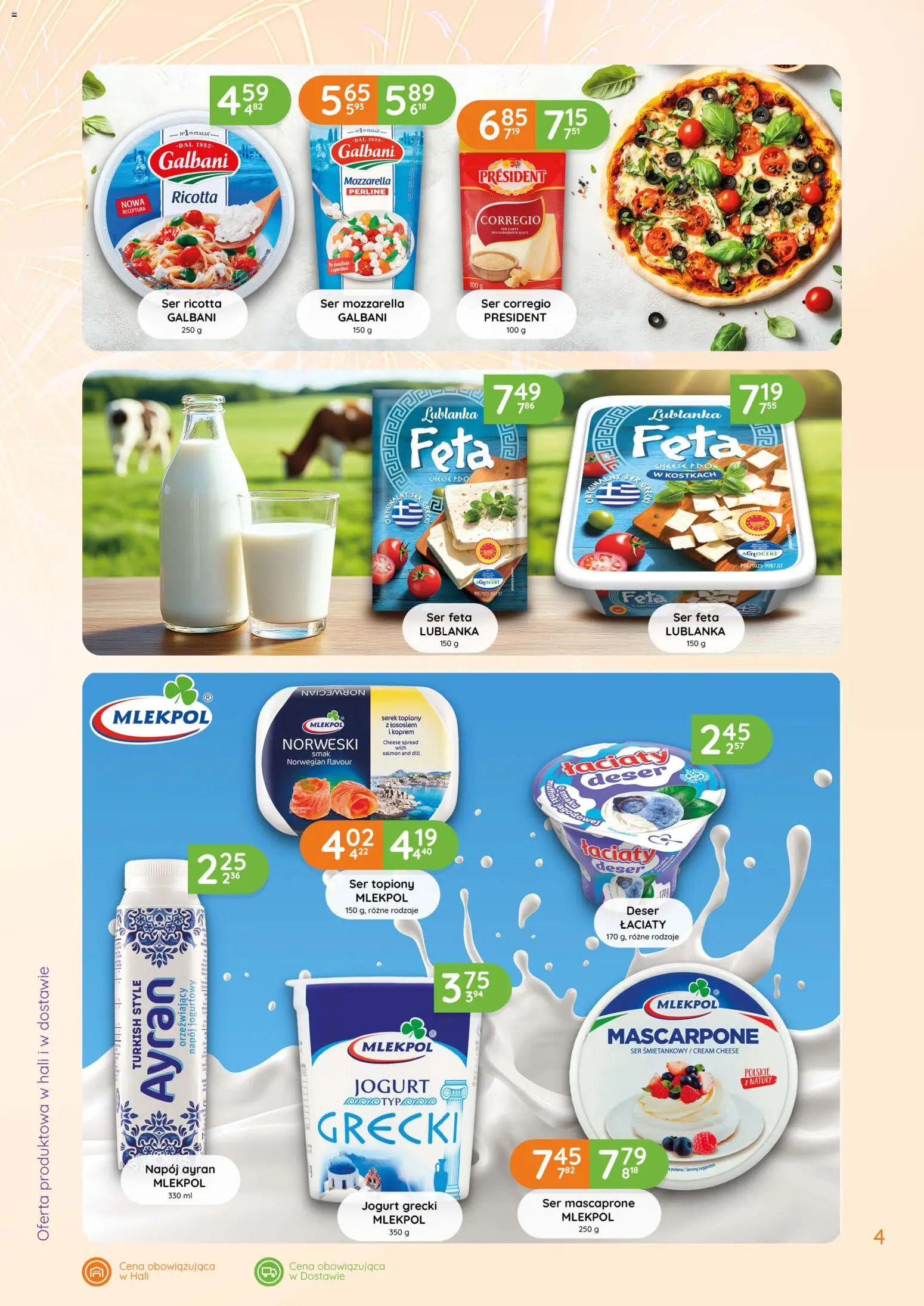 Eurocash Gazetka - Smaki Świata od 08.01.2026 | Strona: 4 | Produkty: Ser topiony, Mascarpone, Jogurt, Ser ricotta