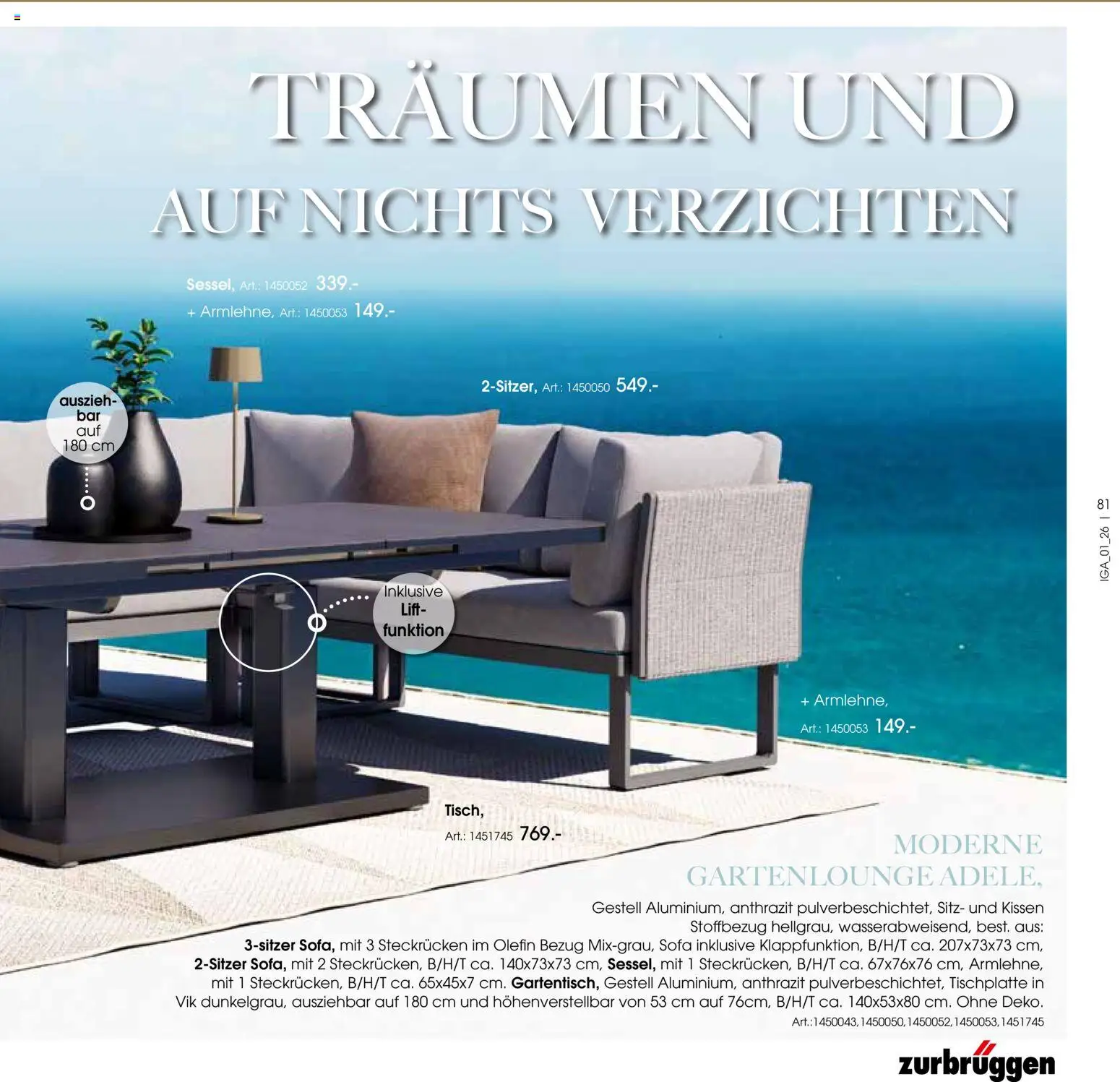 Zurbrüggen Sommer 2026 – gültig ab 19.03.2026 | Seite: 81 | Produkte: Kissen, Sofa