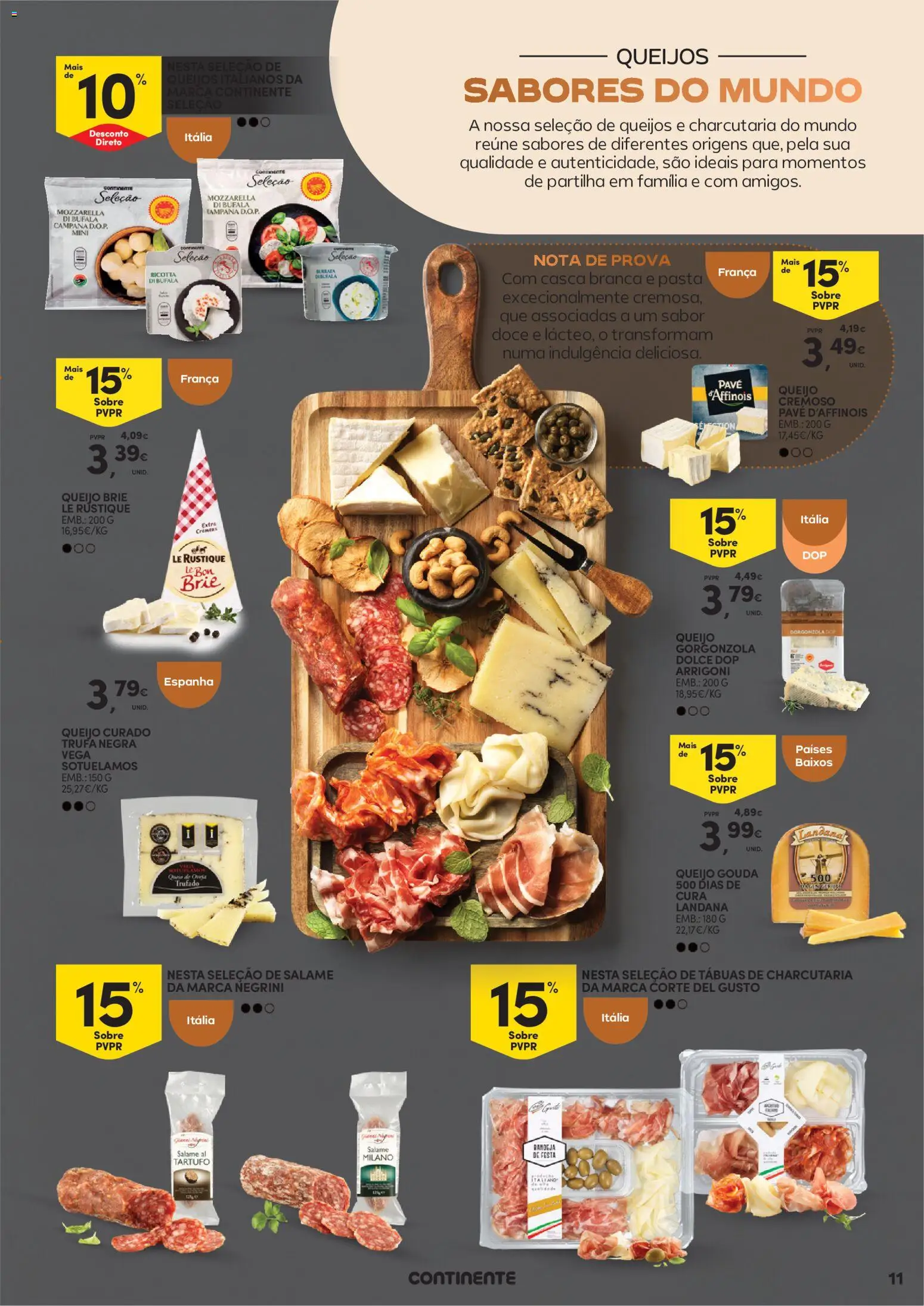 Continente - Queijos, Enchidos e Vinhos Aproveite para petiscar │ válido de 03.02.2026 | Página: 11 | Produtos: Bandeja, Queijo, Salame