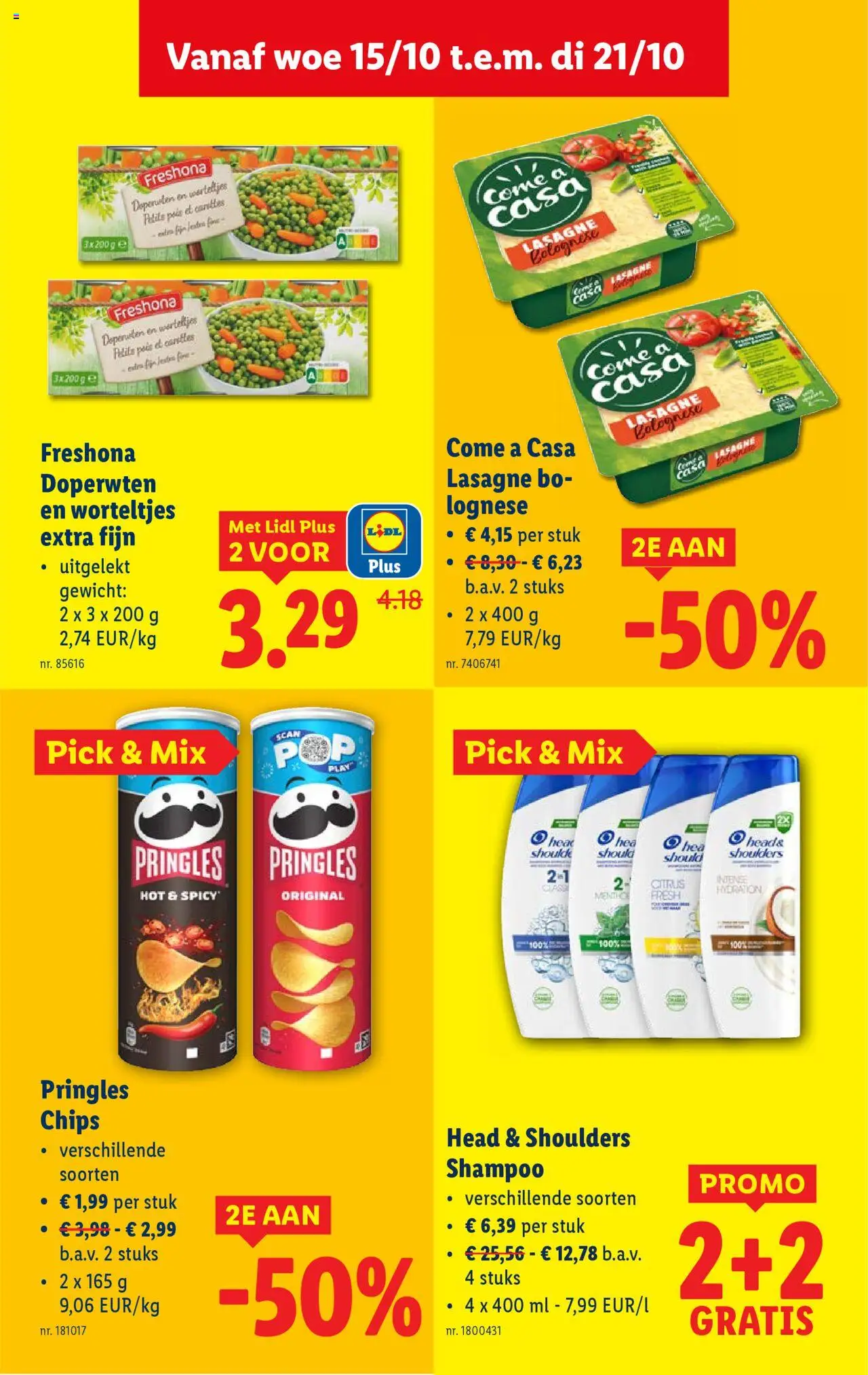 {H1} | Pagina: 19 | Producten: Lasagne, Pringles, Gewicht, Shampoo
