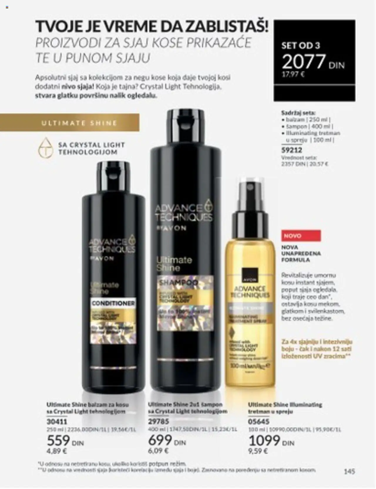 AVON katalog - važi od 01.08.2025 | Strana: 145 | Proizvode: Šampon, Balzam, Balzam za kosu, Jaja