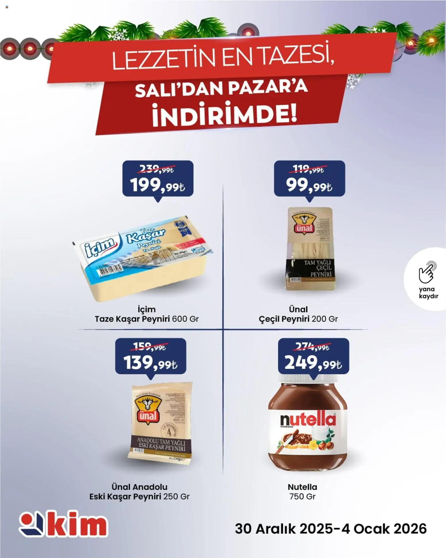 Kim Market Salı’dan Pazar’a Taze ve Temiz Seçimler! - 30.12.2025 tarihinden itibaren geçerlidir | Sayfa: 2