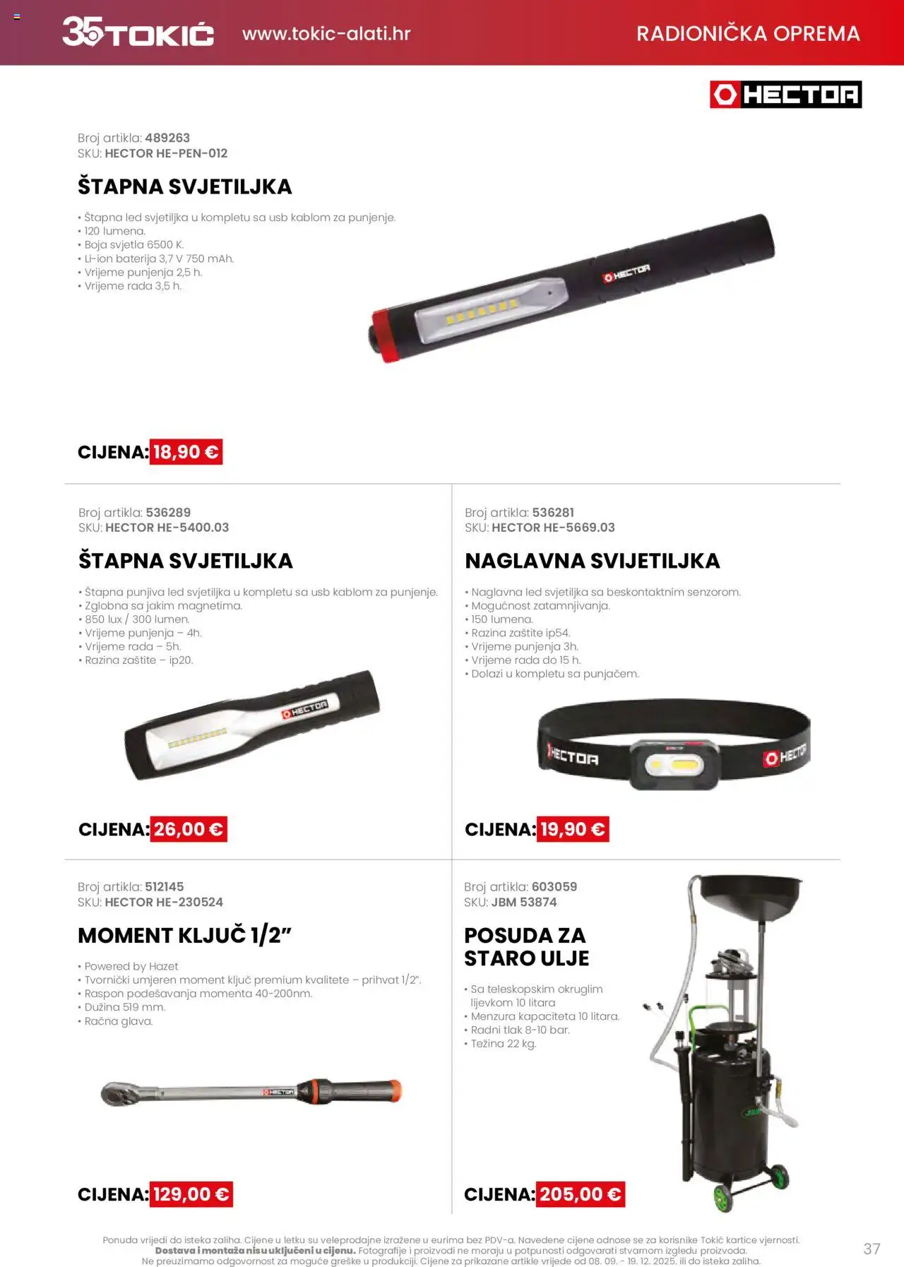 Tokić katalog | vrijedi od 08.09.2025 | Stranica: 37 | Proizvodi: Baterija, Svjetiljka, Ulje, USB