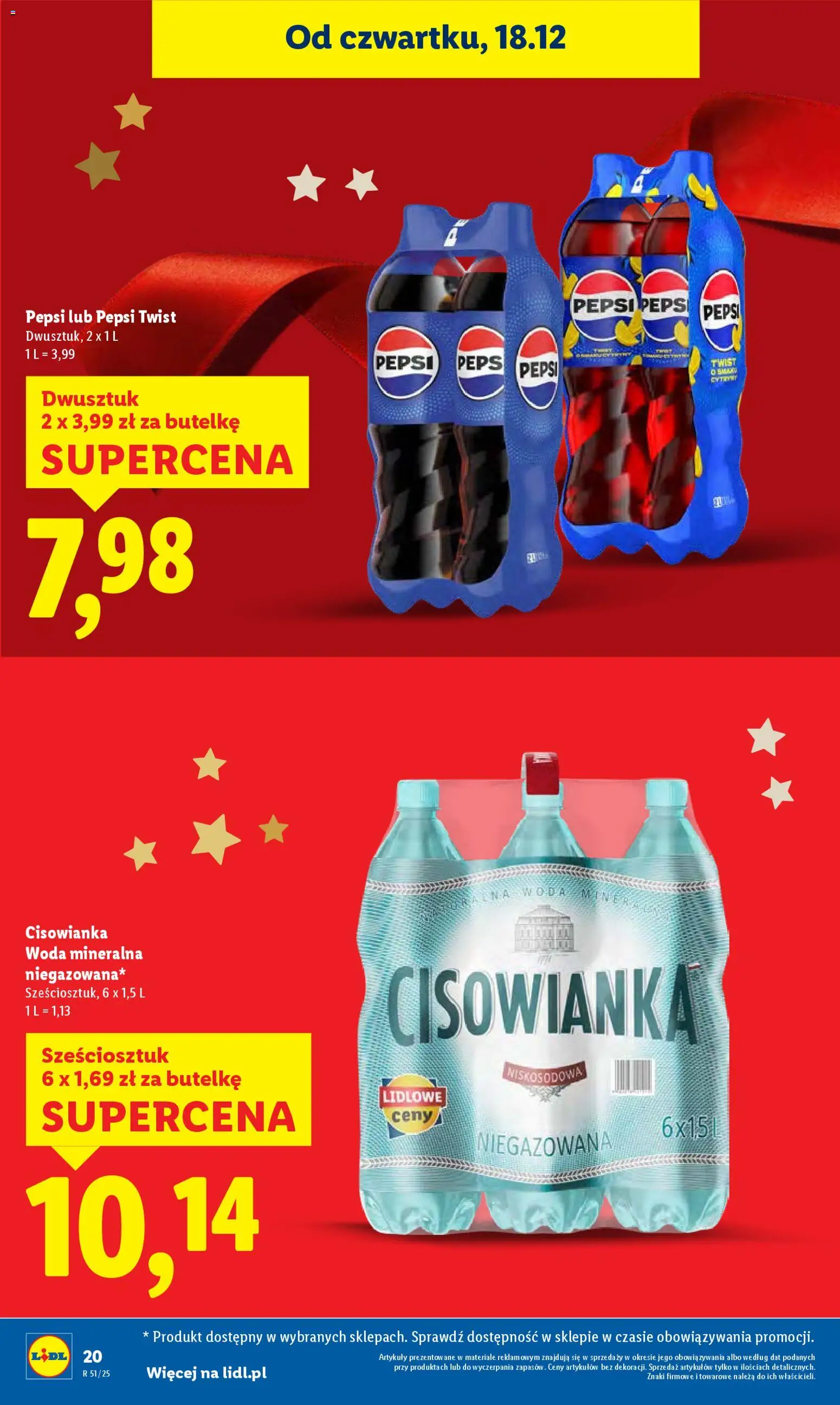 Lidl Gazetka od 18.12.2025 | Strona: 20 | Produkty: Pepsi, Woda