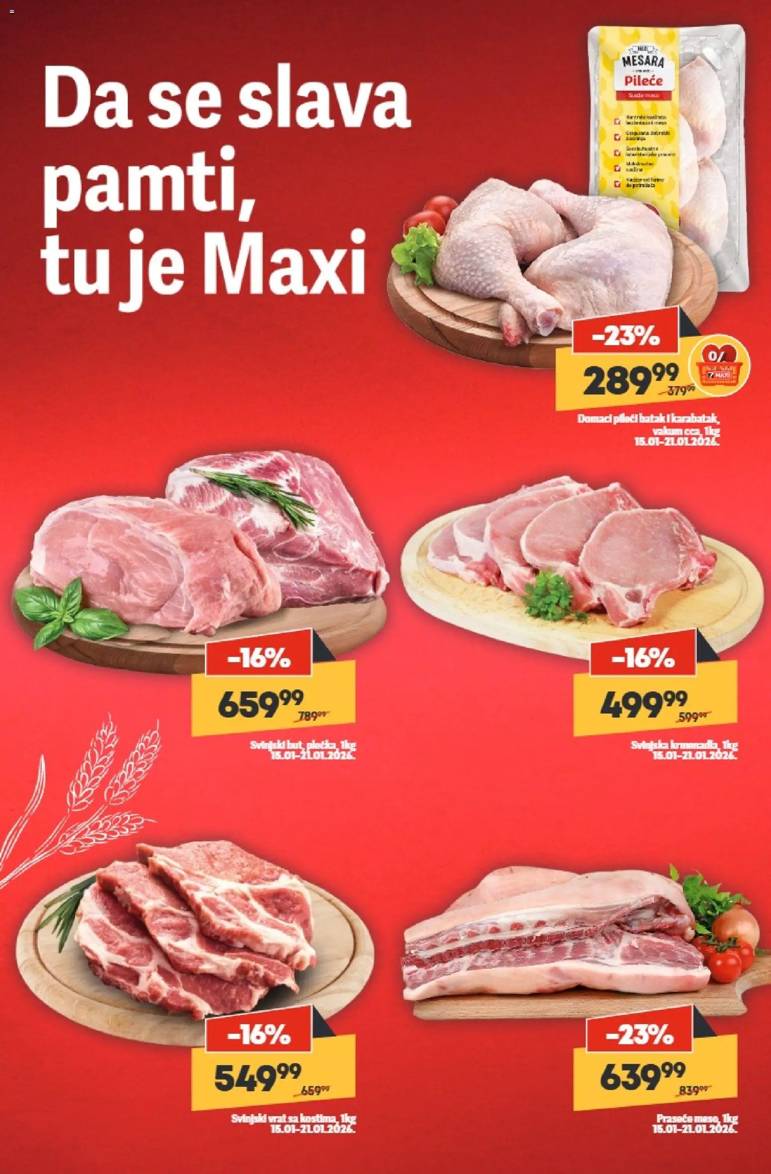Maxi katalog - važi od 15.01.2026 | Strana: 2 | Proizvode: Svinjska krmenadla, Svinjski vrat, Krmenadla