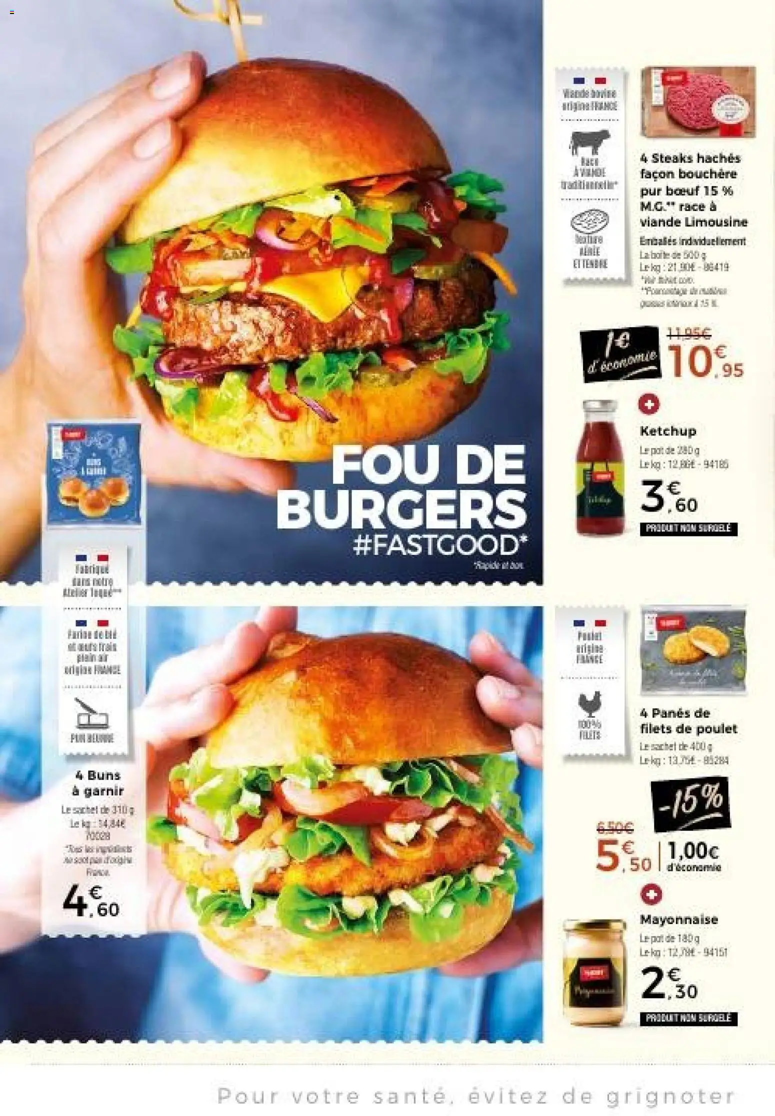 {H1} | Page: 6 | Produits: Steaks hachés façon, Mayonnaise, Viande, Ketchup