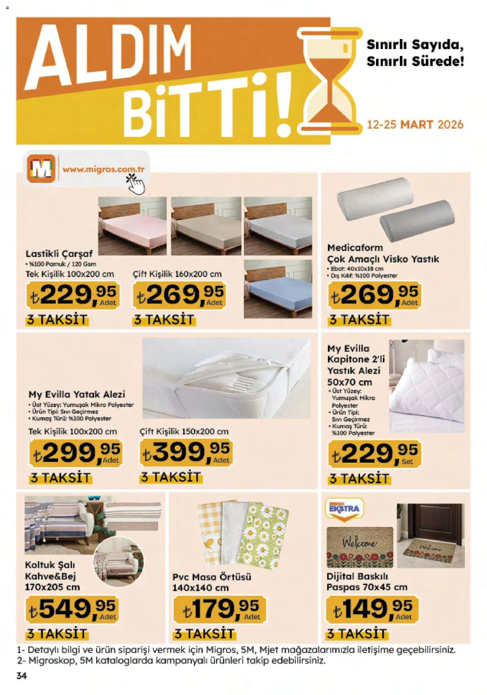Migros Katalog - 5M Migroskop Dijital - 12.03.2026 tarihinden itibaren geçerlidir | Sayfa: 153 | Ürünler: Yatak, Koltuk, Paspas, Masa örtüsü