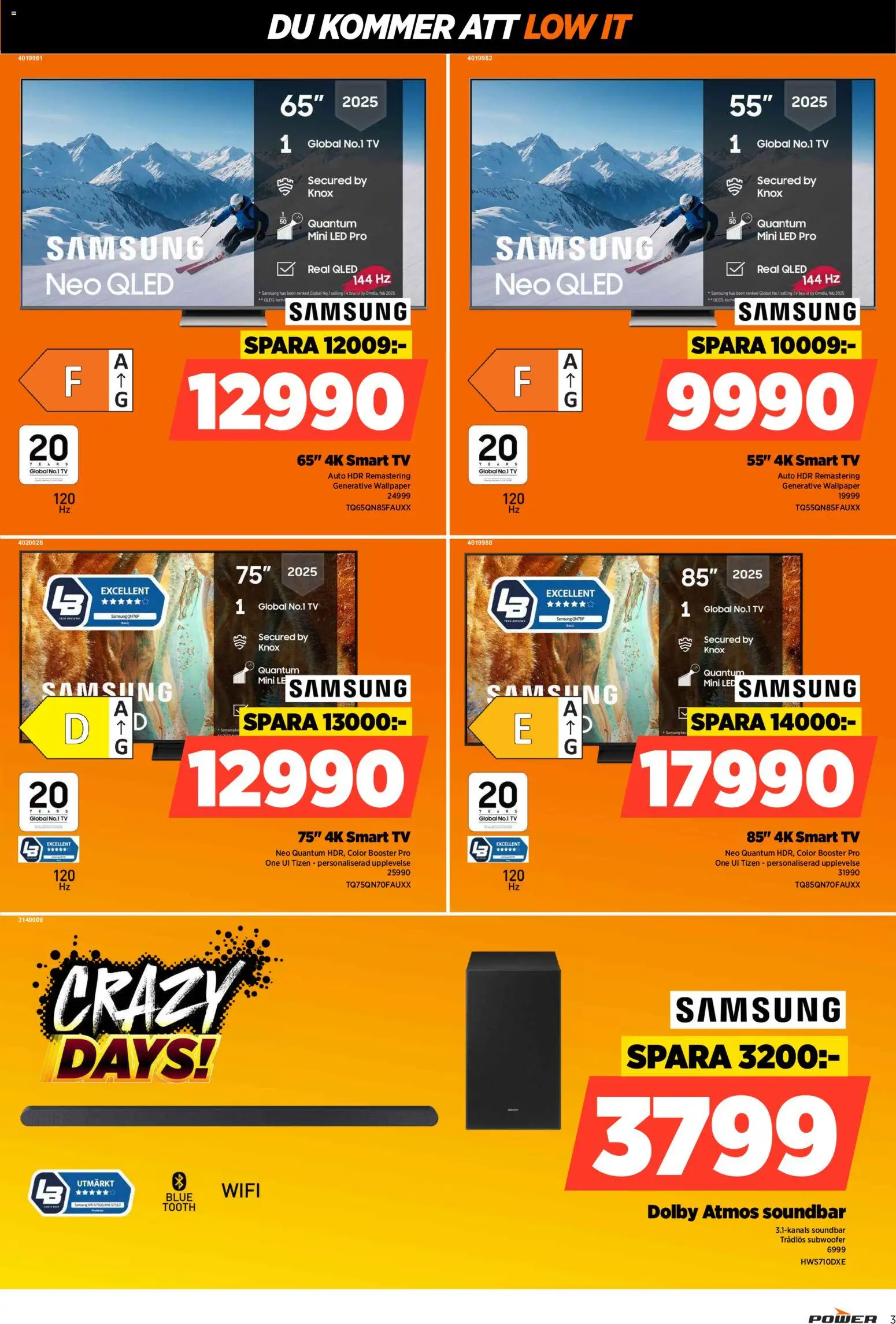 Power reklamblad aktuell från 13.04.2026 | Sida: 3 | Produkter: Smart tv, Tv, Wifi