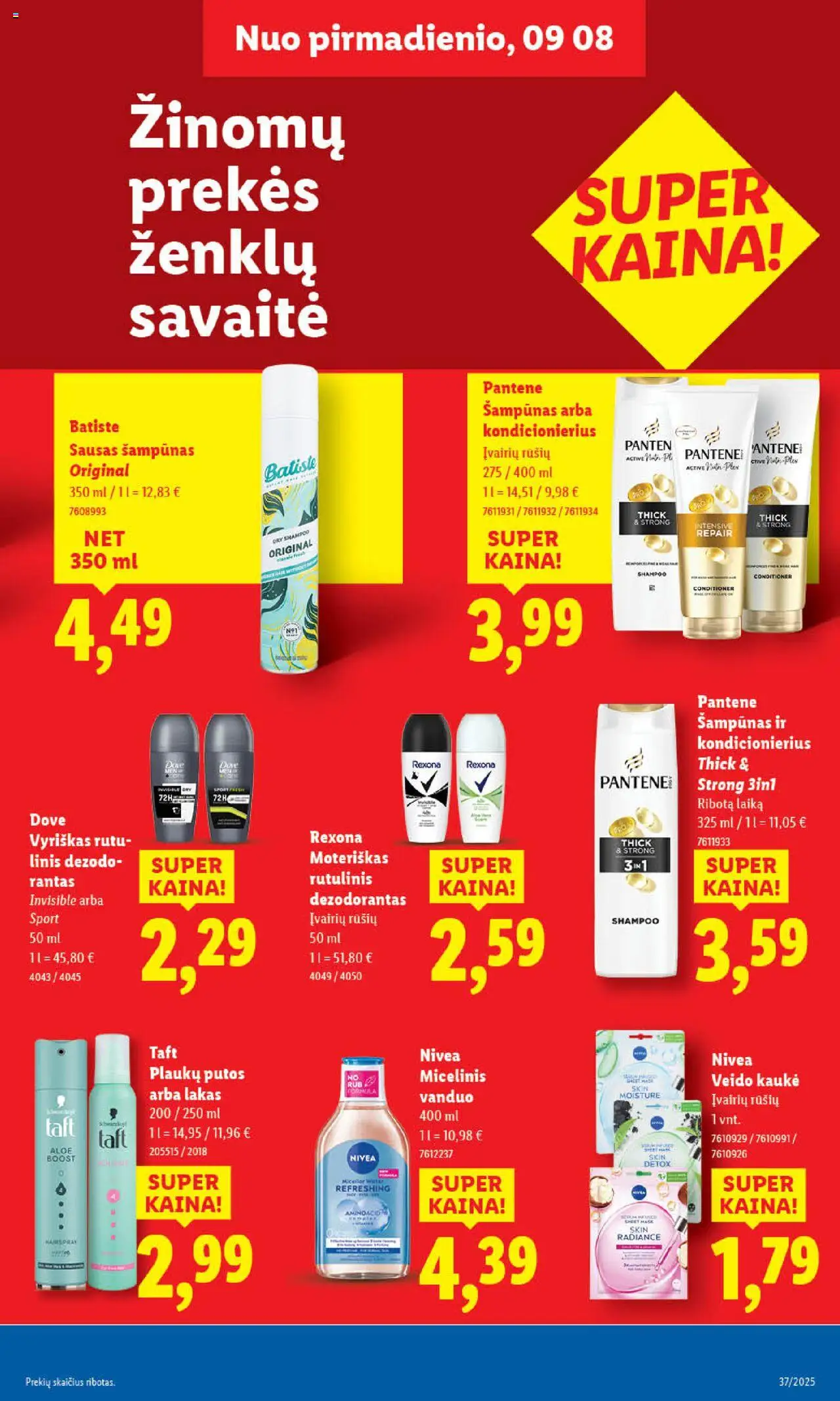 LIDL akcijos nuo 08.09.2025 | Puslapis: 29 | Prekių: Šampūnas, Kondicionierius, Dezodorantas, Veido kaukė