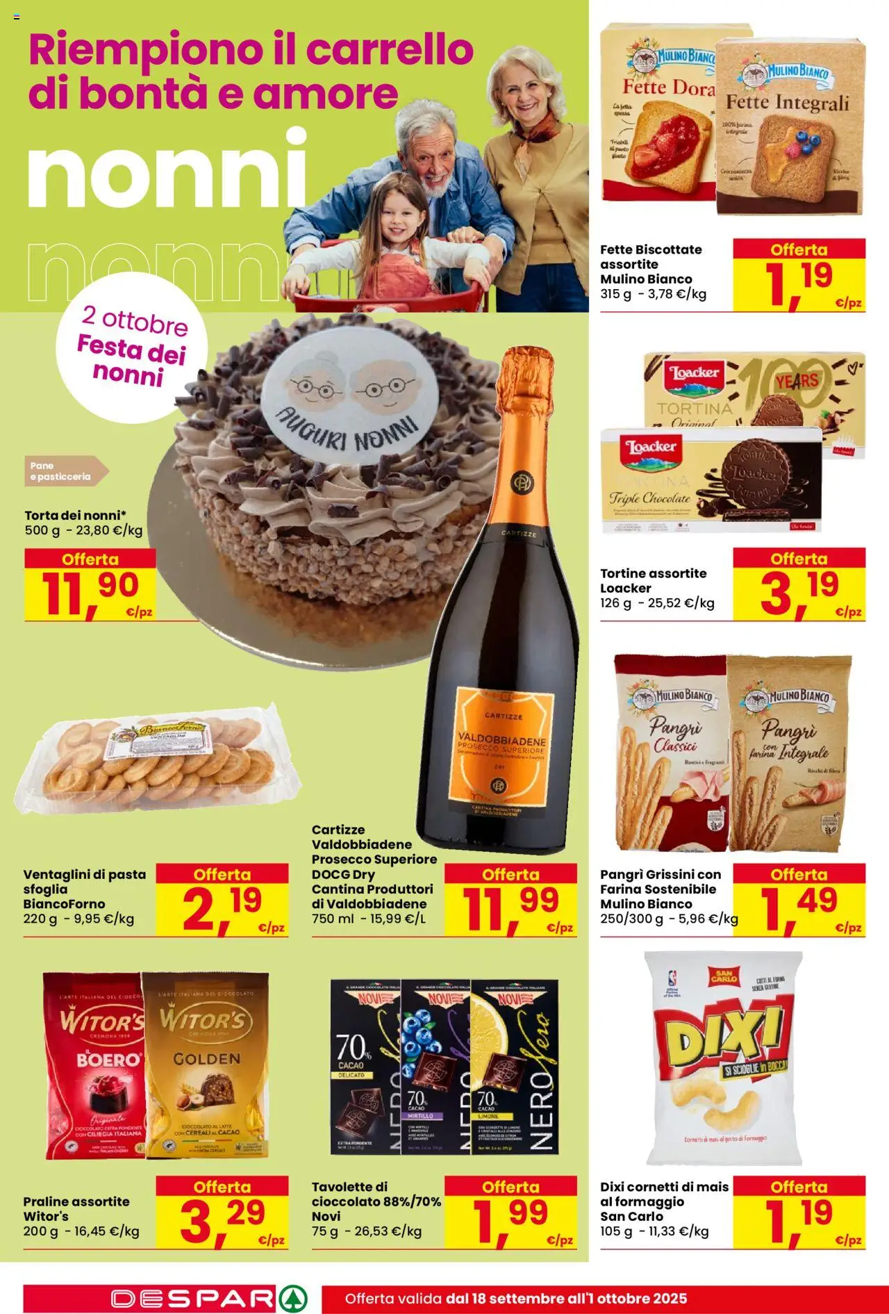 Volantino Despar del 18.09.2025 | Pagina: 16 | Prodotti: Pane, Cioccolato, Cacao, Grissini