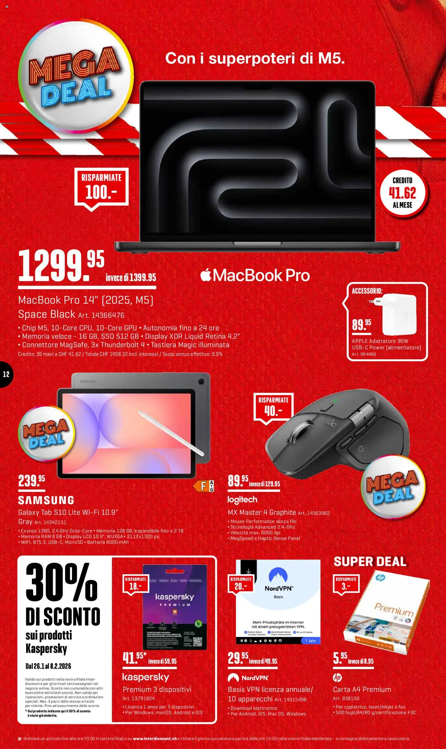 Interdiscount Aktionen IT – gültig ab 26.01.2026 | Seite: 12 | Produkte: Apple, Samsung, Macbook