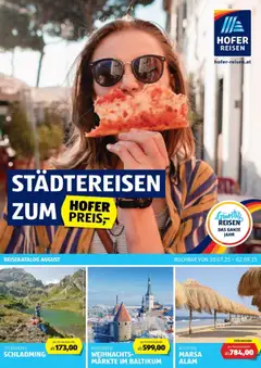 Vorschau von dem Prospekt - Hofer Reisen Flugblatt gültig ab 30.07.2025