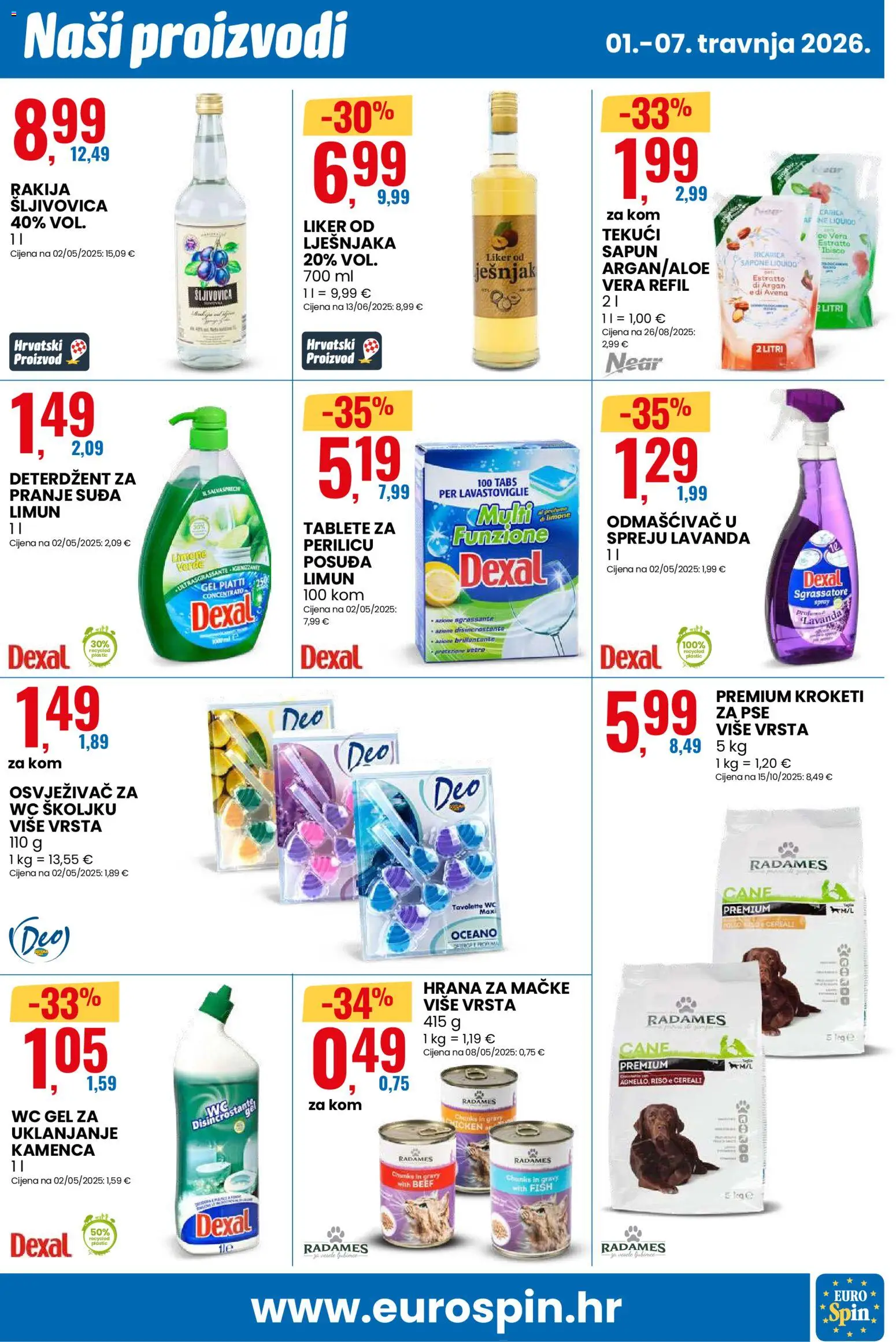 Eurospin katalog | vrijedi od 01.04.2026 | Stranica: 7 | Proizvodi: Sapun, Deterdžent, Limun, Hrana za mačke