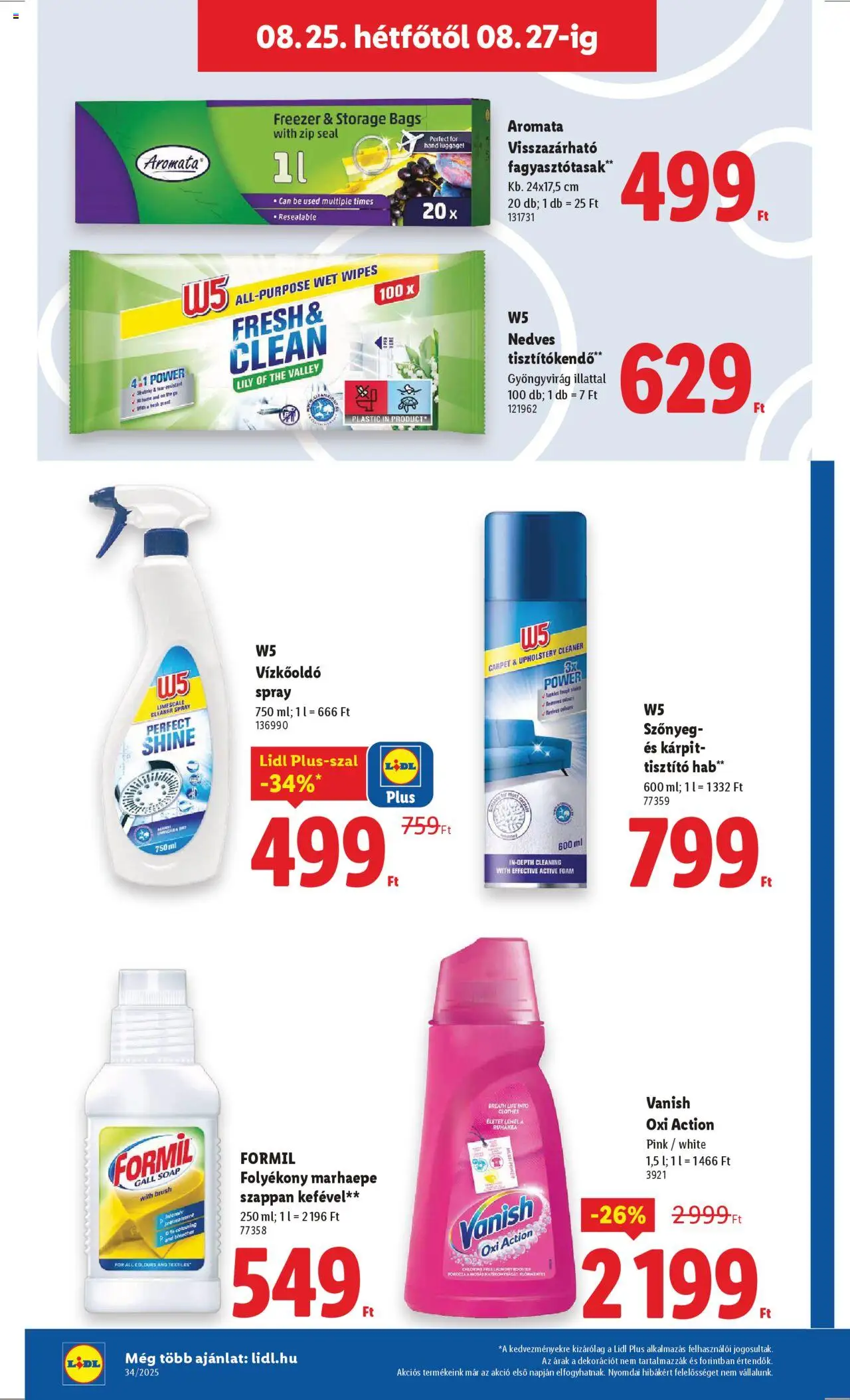 Lidl akciós ujság - amely érvényes a következő dátumtól: 21.08.2025 | Oldal: 66 | Termékek: Vízkőoldó, Szőnyeg, Szappan, Tisztítókendő