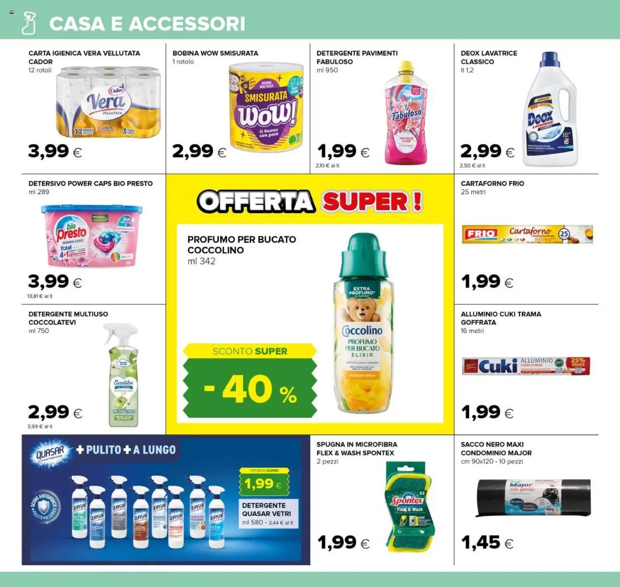 Volantino Oasi del 25.09.2025 | Pagina: 18 | Prodotti: Spugna, Detergente, Alluminio, Bagno