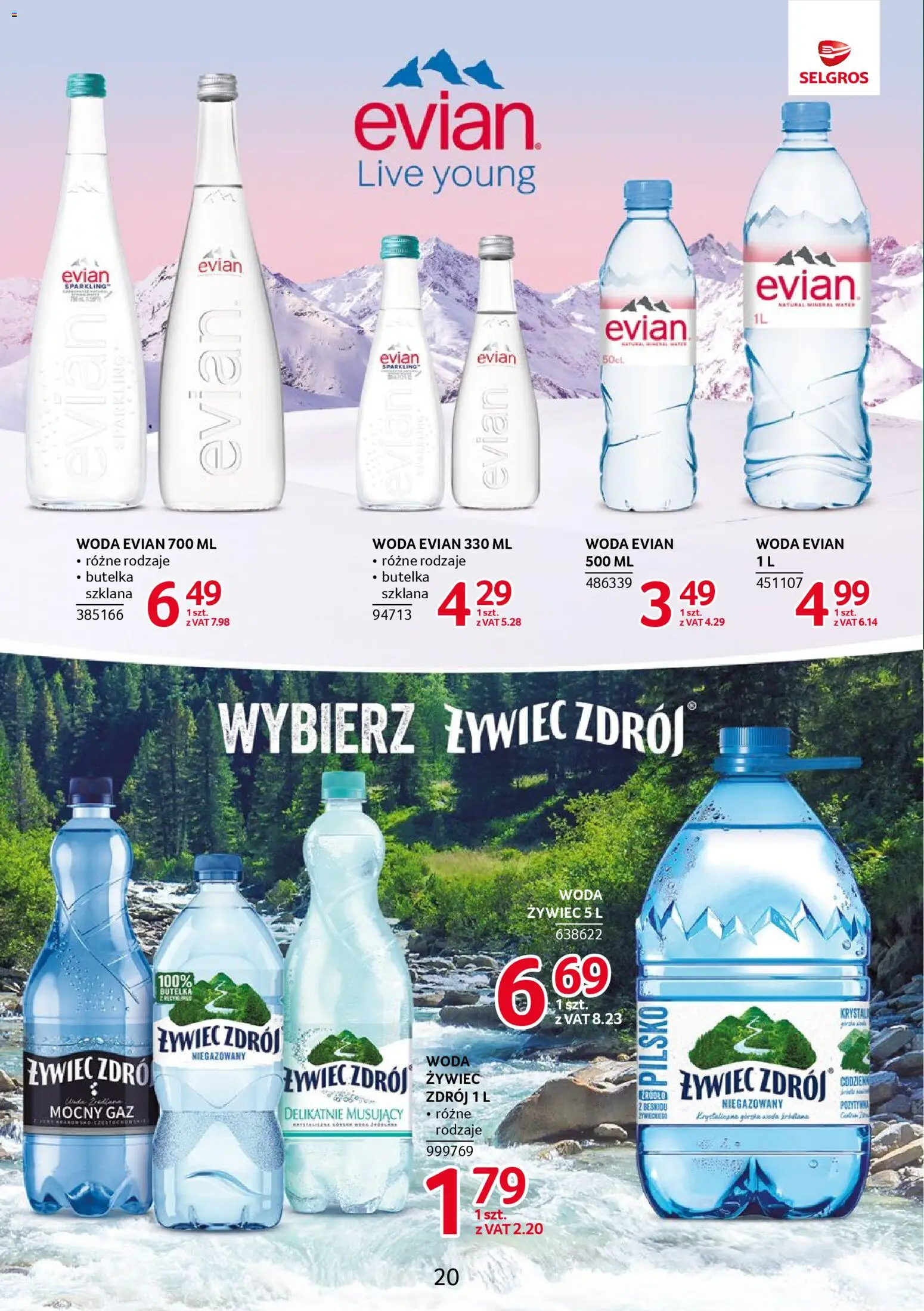 Selgros cash&carry Gazetka - Markowe produkty od 20.11.2025 | Strona: 20 | Produkty: Woda żywiec, Woda