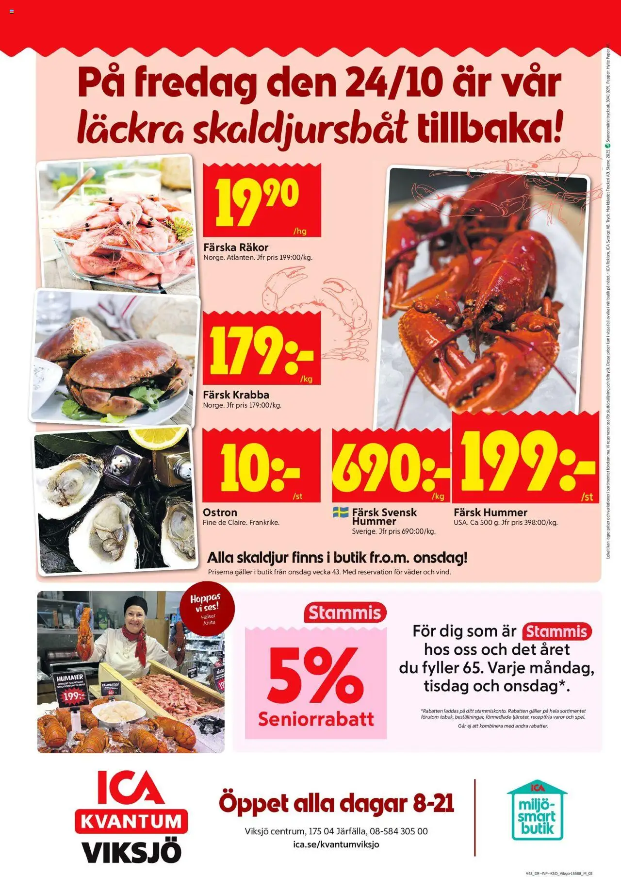 ICA Kvantum reklamblad aktuell från 20.10.2025 | Sida: 10 | Produkter: Galler, Grep, Räkor, Papper