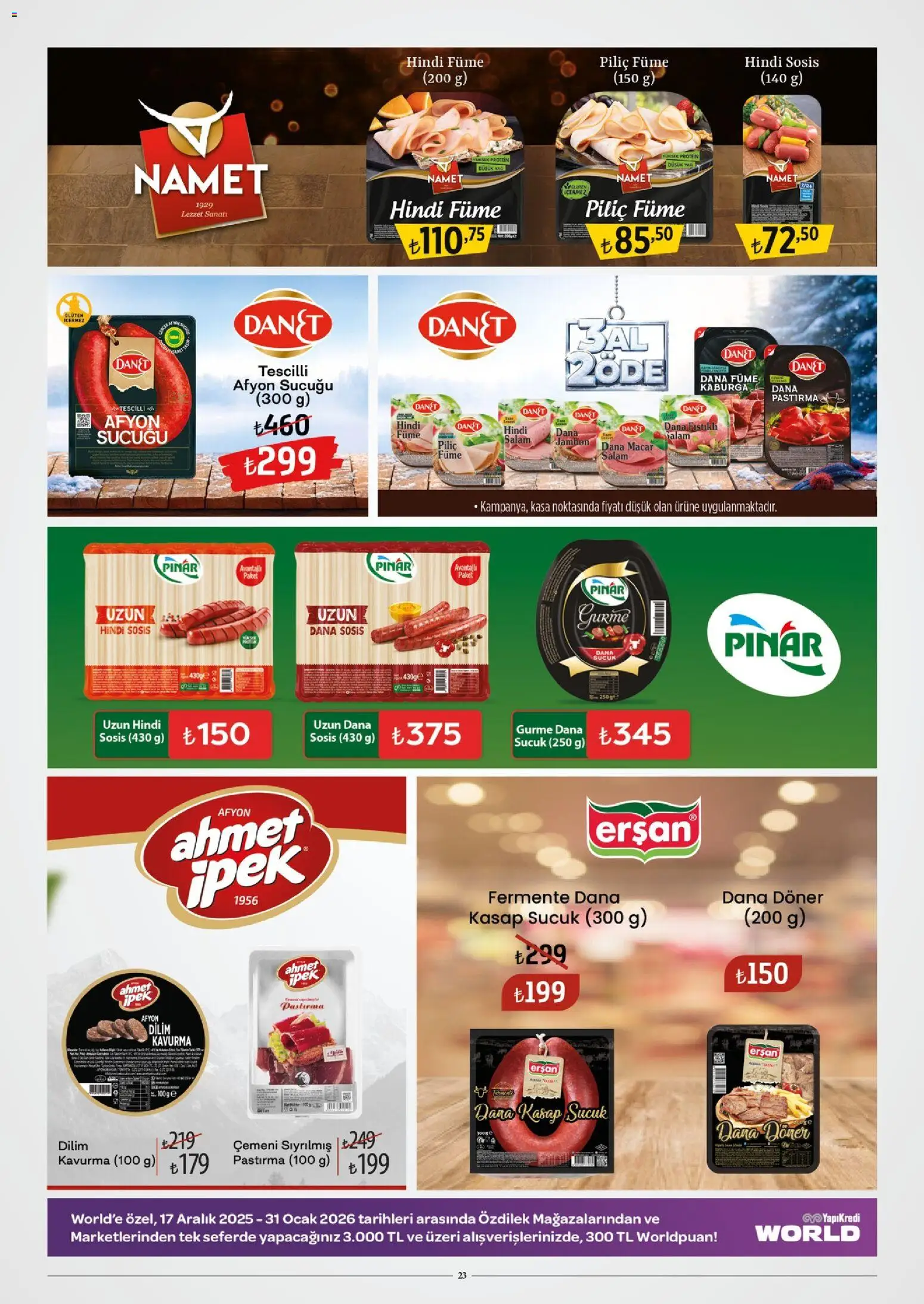Özdilek Katalog - 15.01.2026 tarihinden itibaren geçerlidir | Sayfa: 23 | Ürünler: Salam, Yağ, Sosis, Piliç