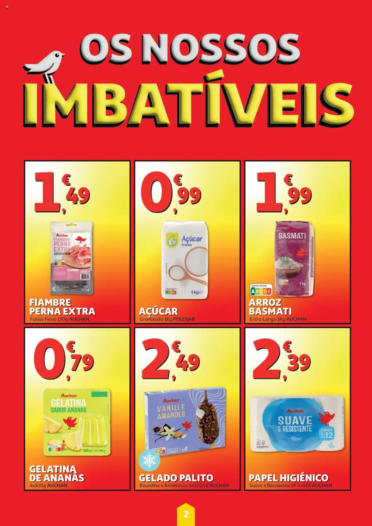 Auchan folheto │ válido de 31.07.2025 | Página: 2 | Produtos: Arroz basmati, Gelado, Arroz, Açúcar