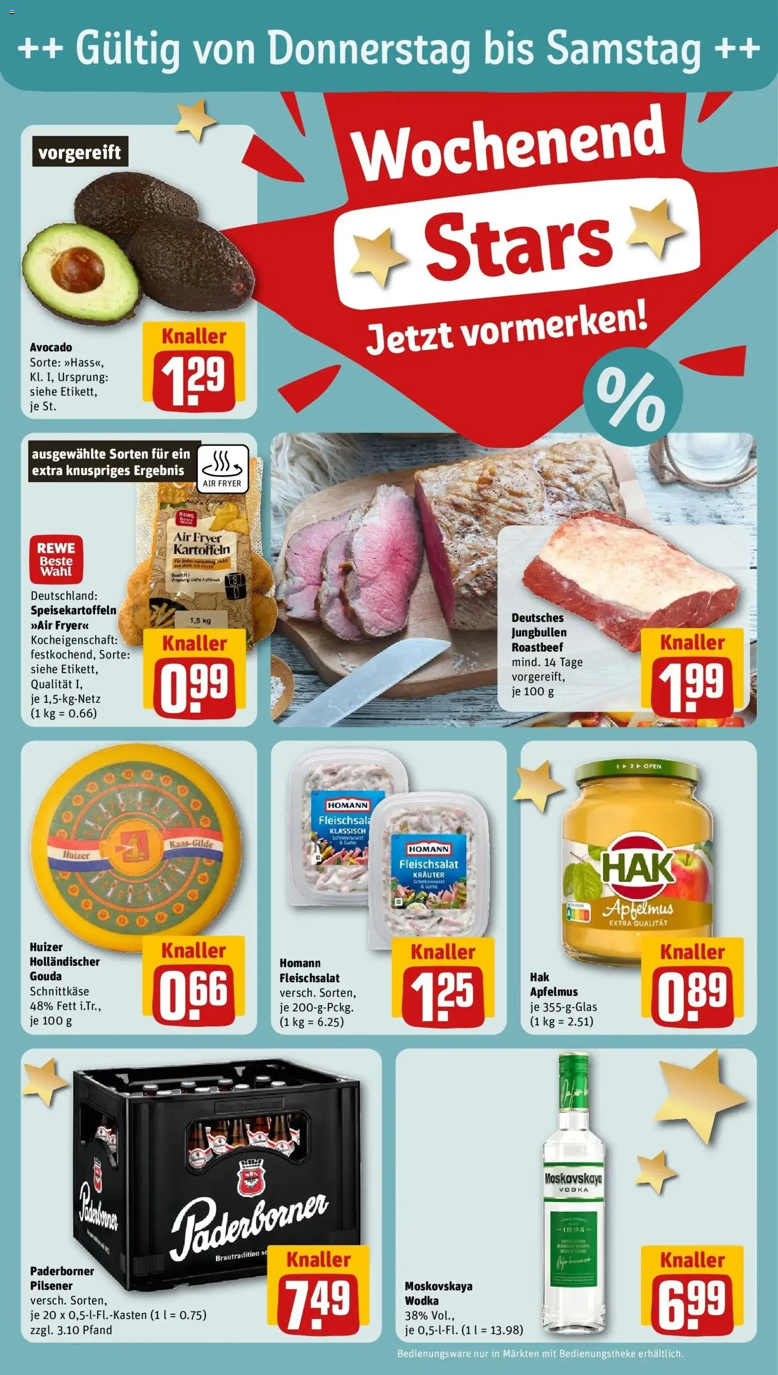 Rewe Prospekt Essen	 – gültig ab 09.03.2026 | Seite: 27 | Produkte: Gouda, Apple, Kartoffeln, Vodka