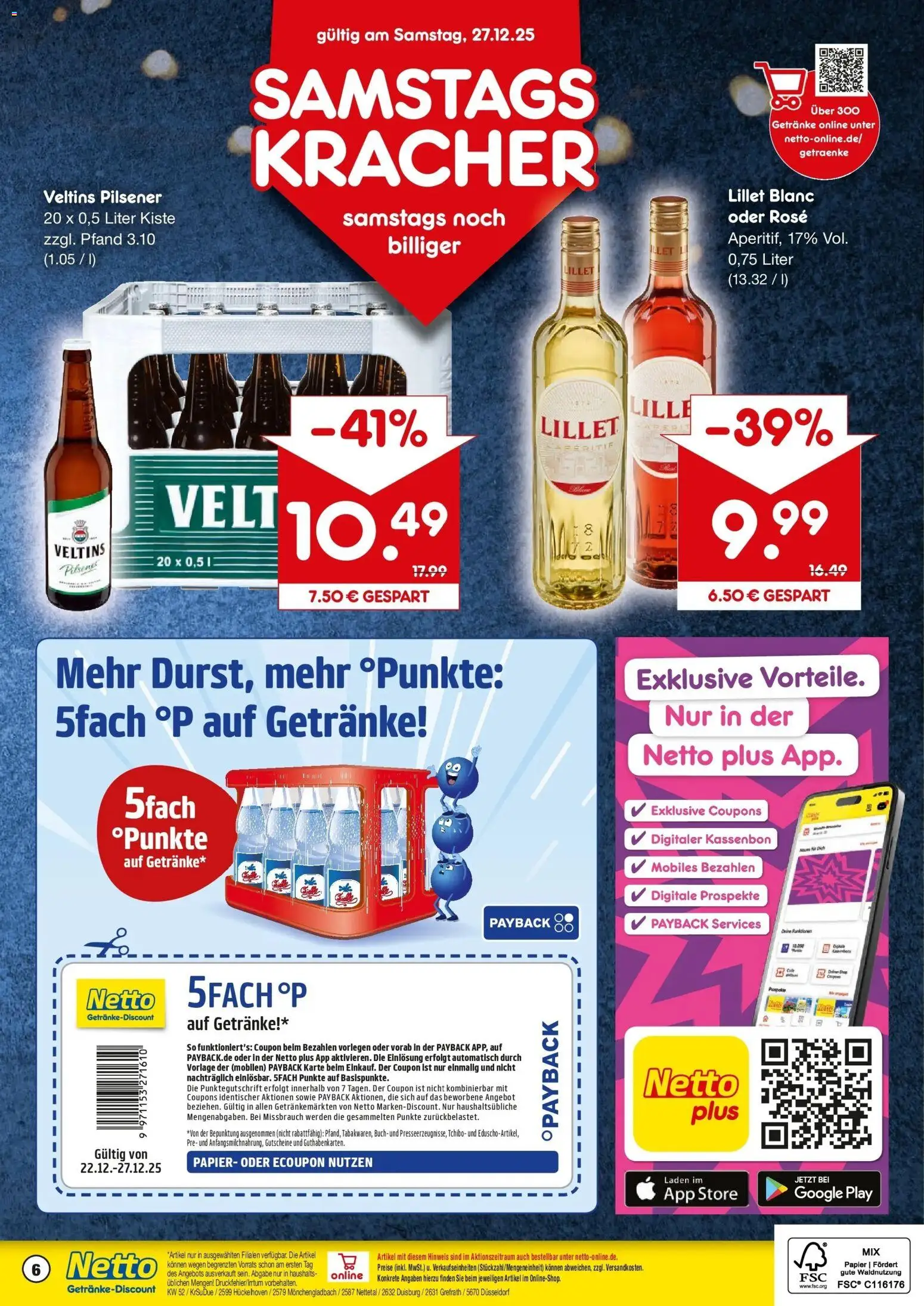 Netto Marken-Discount prospekt Mönchengladbach	 – gültig ab 22.12.2025 | Seite: 6 | Produkte: Lillet, Veltins