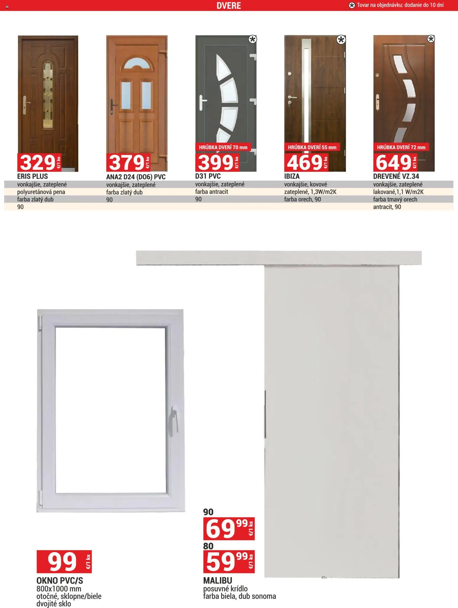 Nové Merkury Market akcie – leták je platný od 01.02.2026 | Strana: 18 | Produkty: Dvere, Malibu