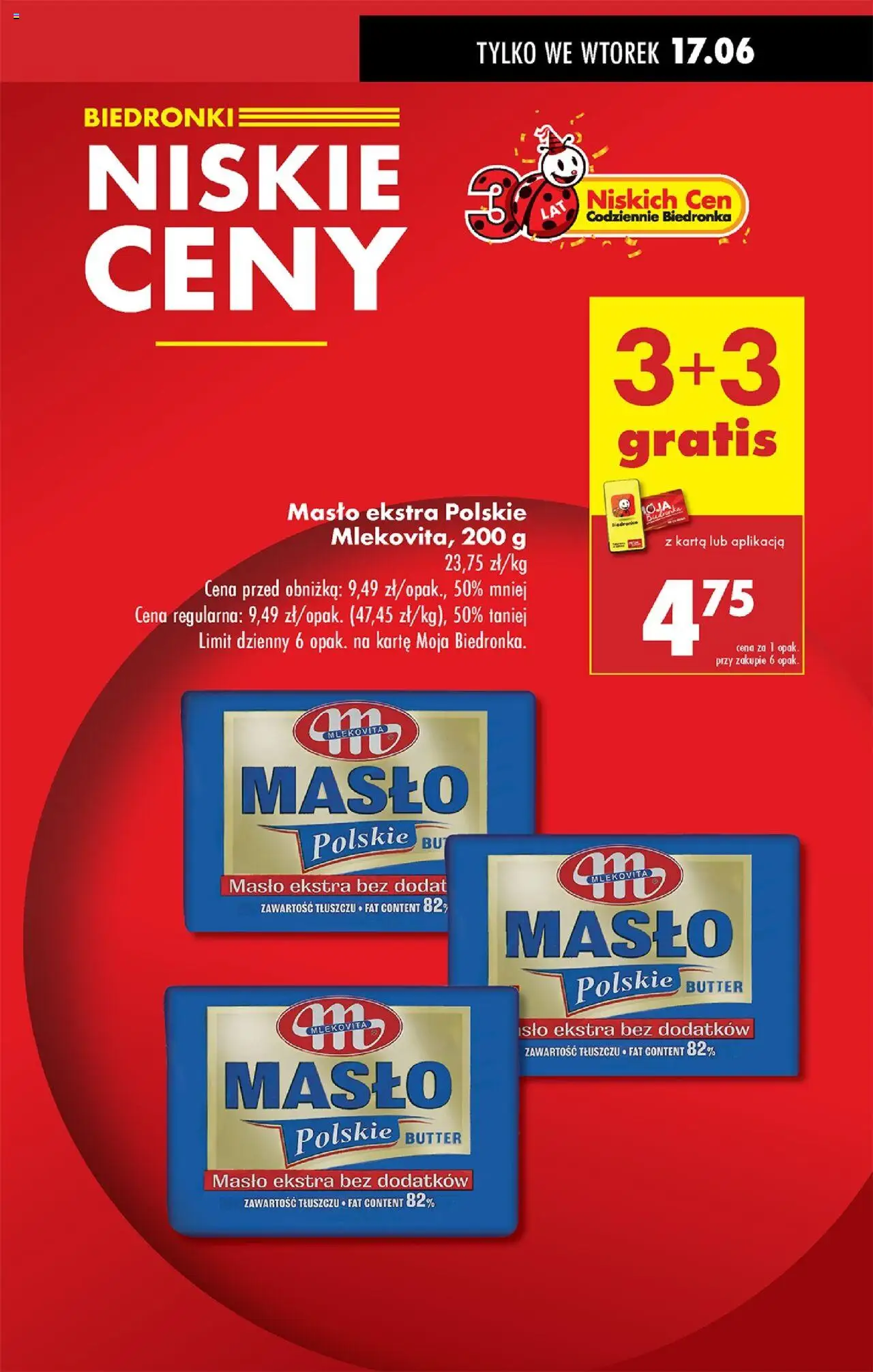 Biedronka gazetka od 16.06.2025 | Strona: 5 | Produkty: Karta, Masło Polskie, Masło