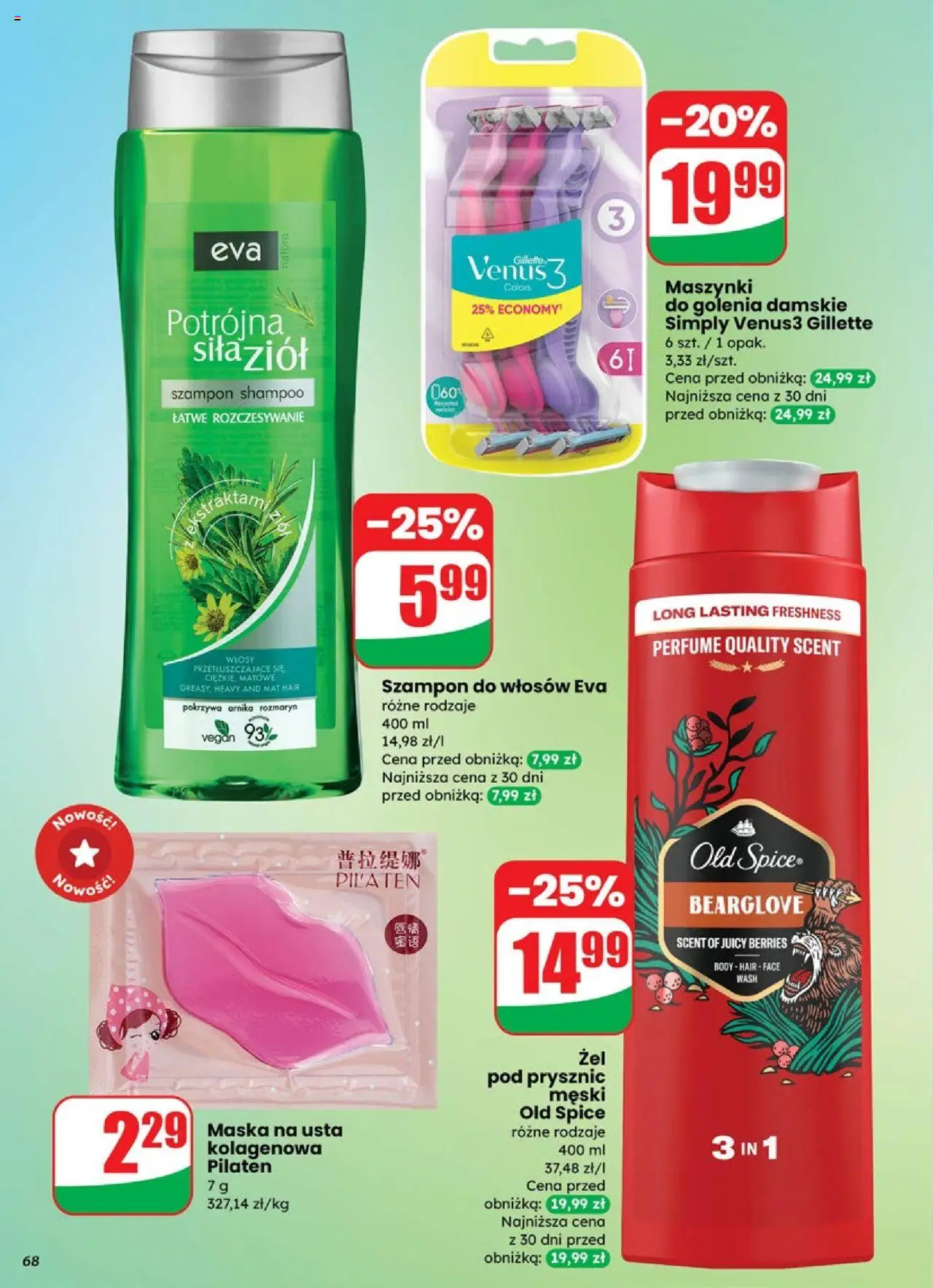 Dino Gazetka od 10.09.2025 | Strona: 68 | Produkty: Prysznic, Maszynki do golenia, Body, Żel pod prysznic