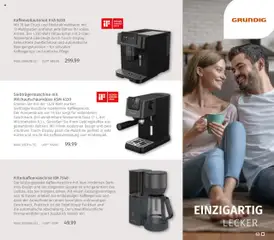 Kaffeevollautomat KVA 6230, Mit 19 bar Druck und Edelstahlmahlwerk mit 13 Mahlgraden entfaltet jede Bohne ihr volles Aroma. Der 1.350-Watt-Vollautomat mit 2-Liter-Wassertank überzeugt durch Touch-Display, beleuchtete Zweifachdüse und automatische Reinigungsfunktion - für stilvollen Kaffeegenuss und einfache Pflege. ab 03.10.2025 gültig | Seite: 63 | Produkte: Kaffeemaschine, Küche, Kaffeevollautomat, Filterkaffeemaschine