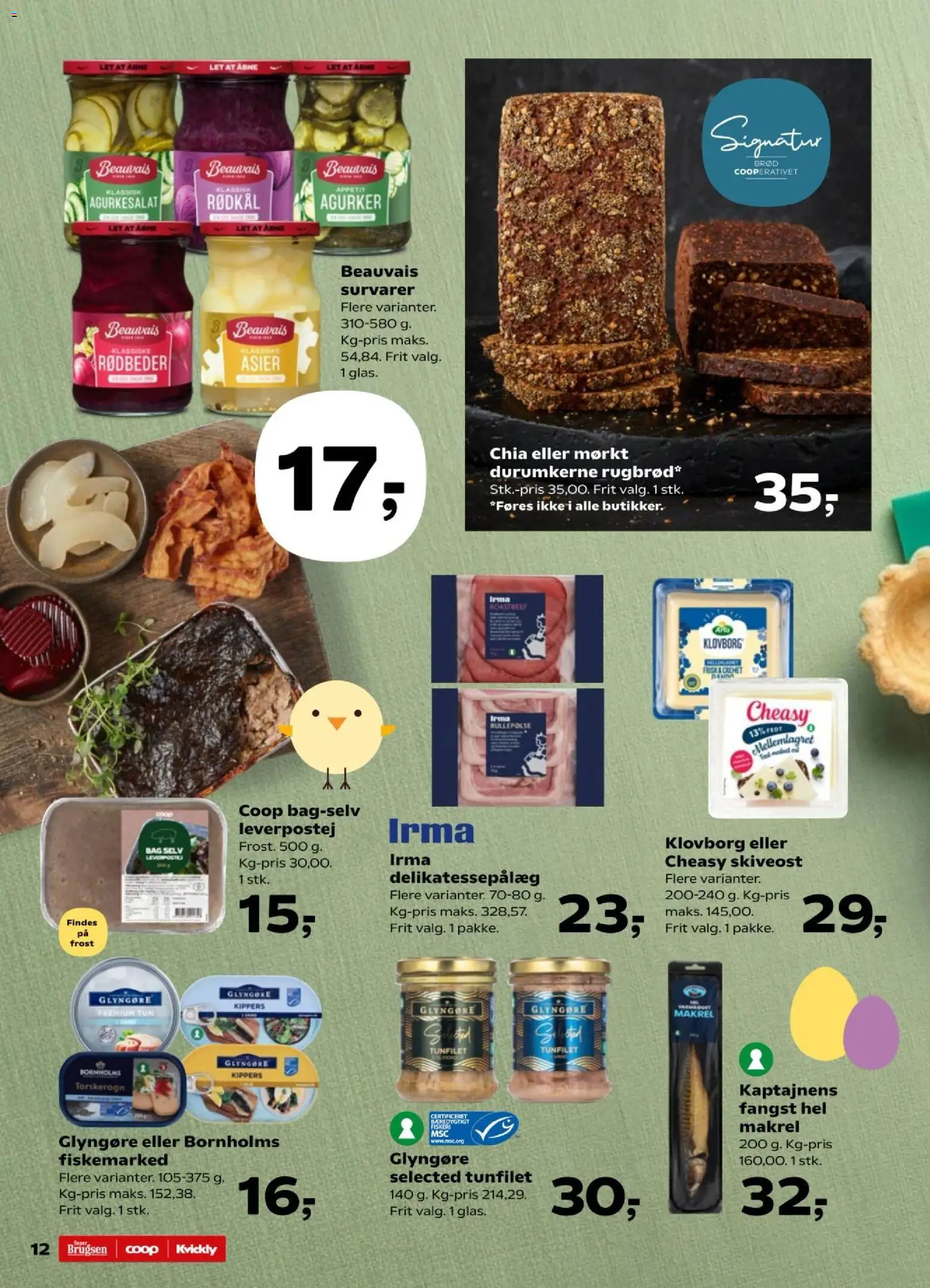 Kvickly tilbudsavis – gyldig fra 27.03.2026 | Side: 12 | Produkter: Rødbeder, Agurker, Skiveost, Torskerogn