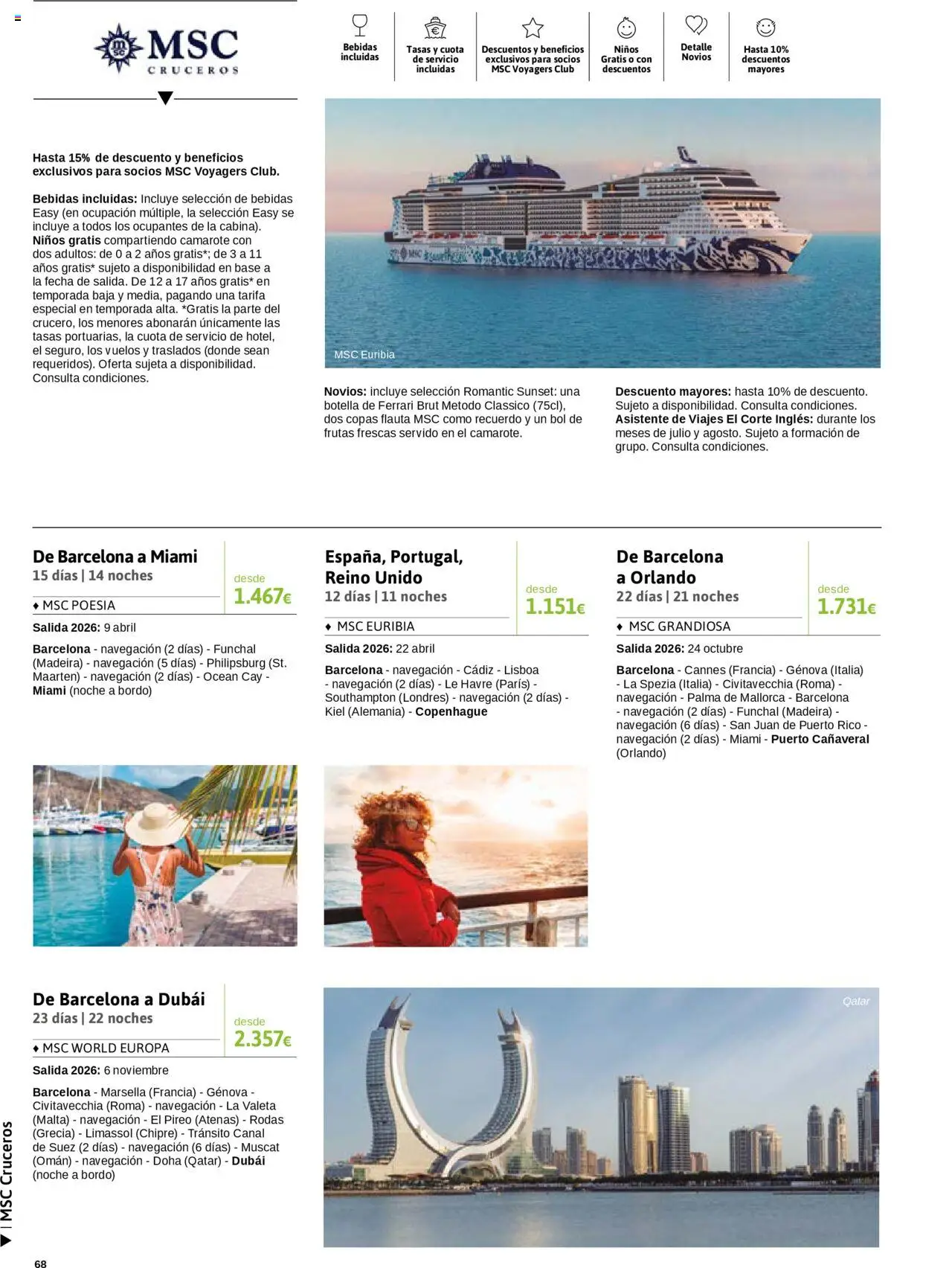 Viajes El Corte Inglés - Crucero Fantástico │ válido desde el 16.09.2025 | Página: 68 | Productos: Navegación