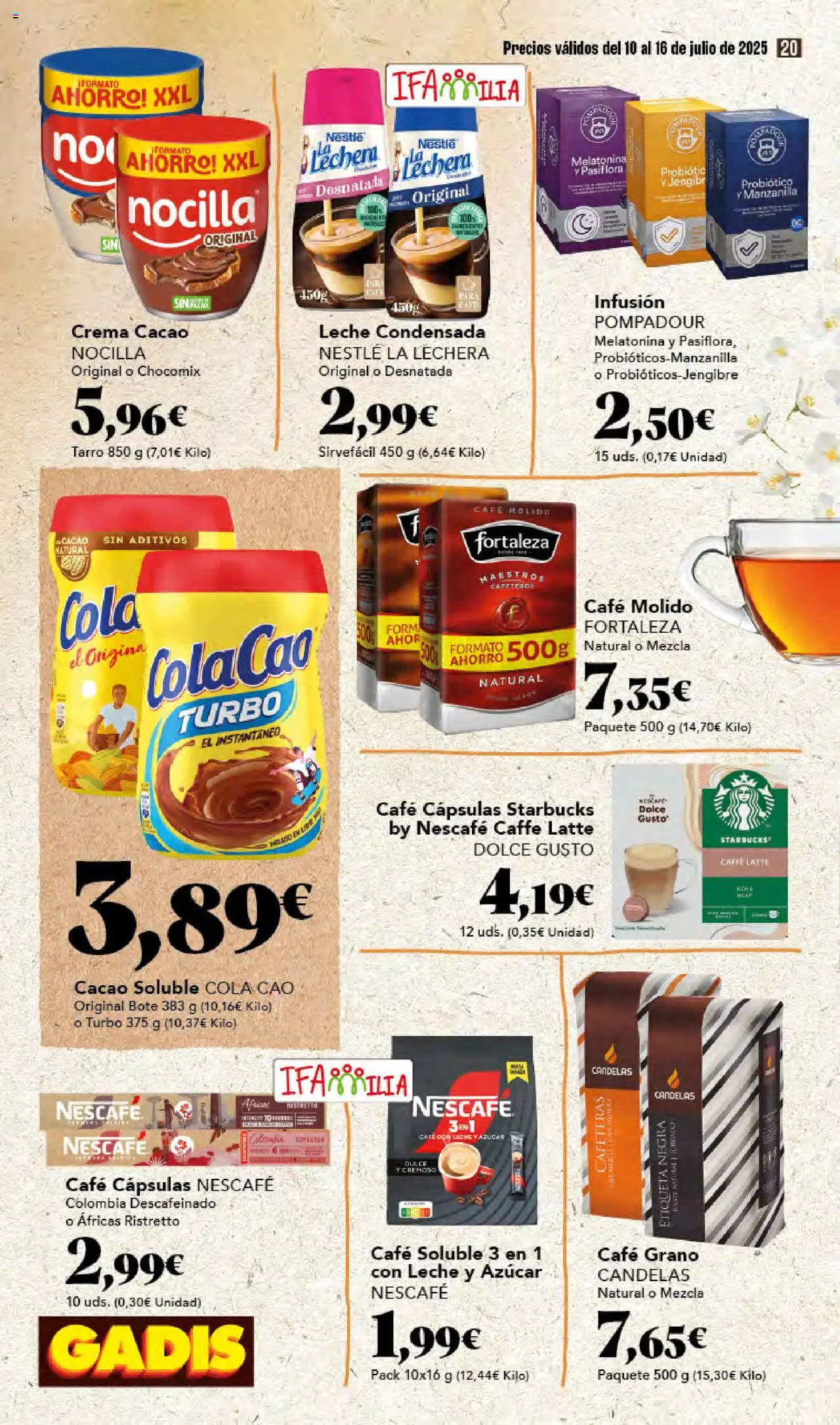 Gadis folleto │ válido desde el 10.07.2025 | Página: 20 | Productos: Café, Chocolate, Café molido, Cacao soluble