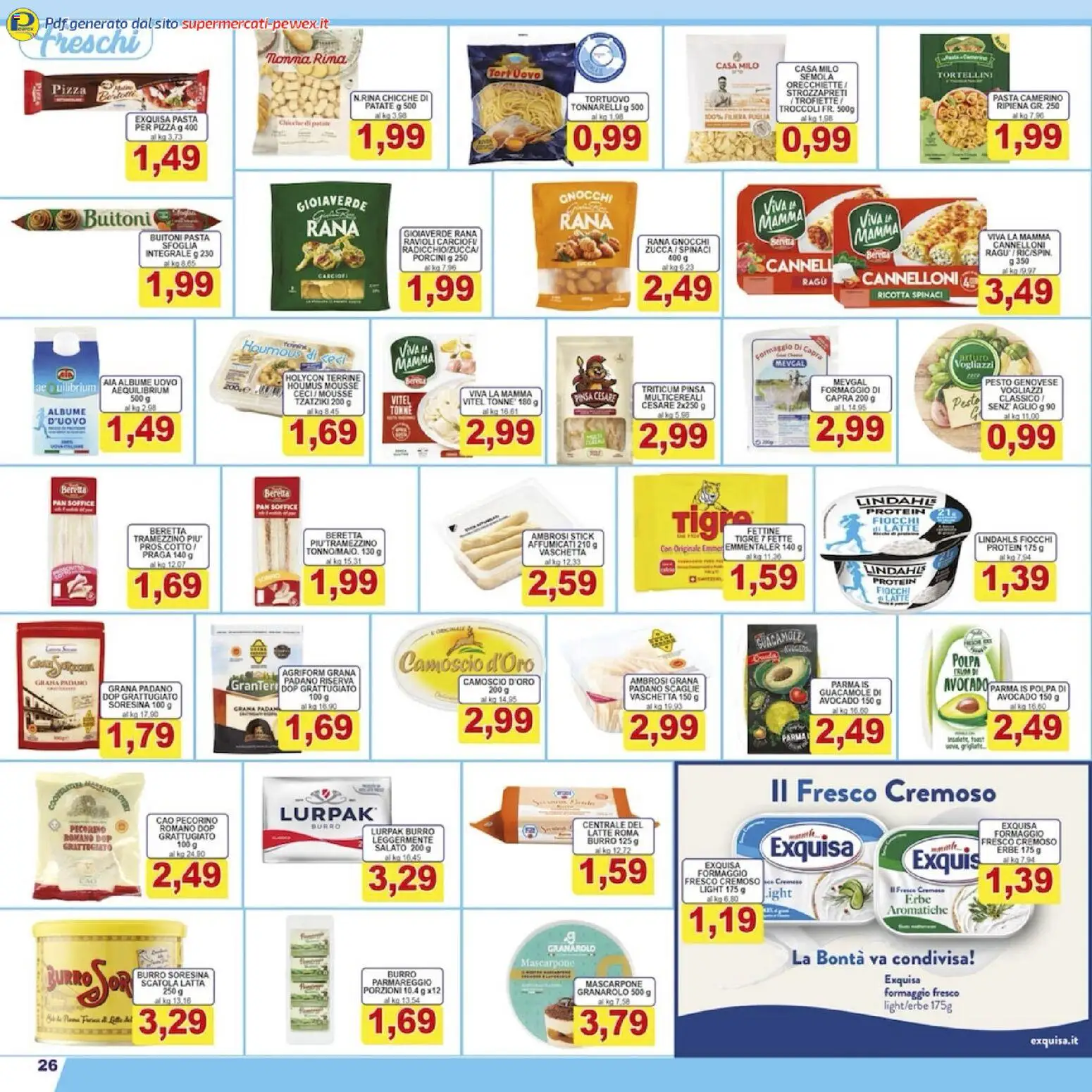 Volantino Pewex del 08.12.2025 | Pagina: 26 | Prodotti: Pasta, Zucca, Ragú, Grana Padano