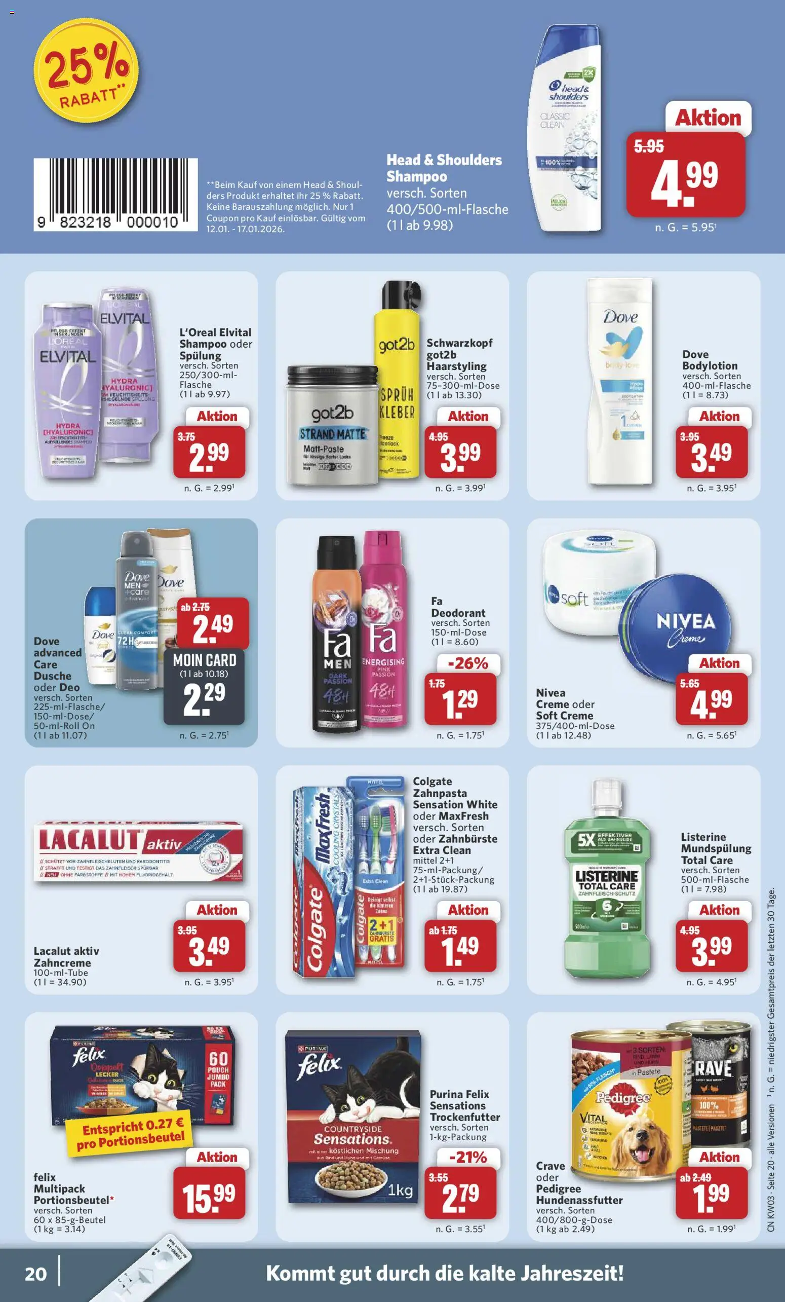Combi Prospekt 	 – gültig ab 12.01.2026 | Seite: 20 | Produkte: Creme, Zahnbürste, Fleisch, Listerine