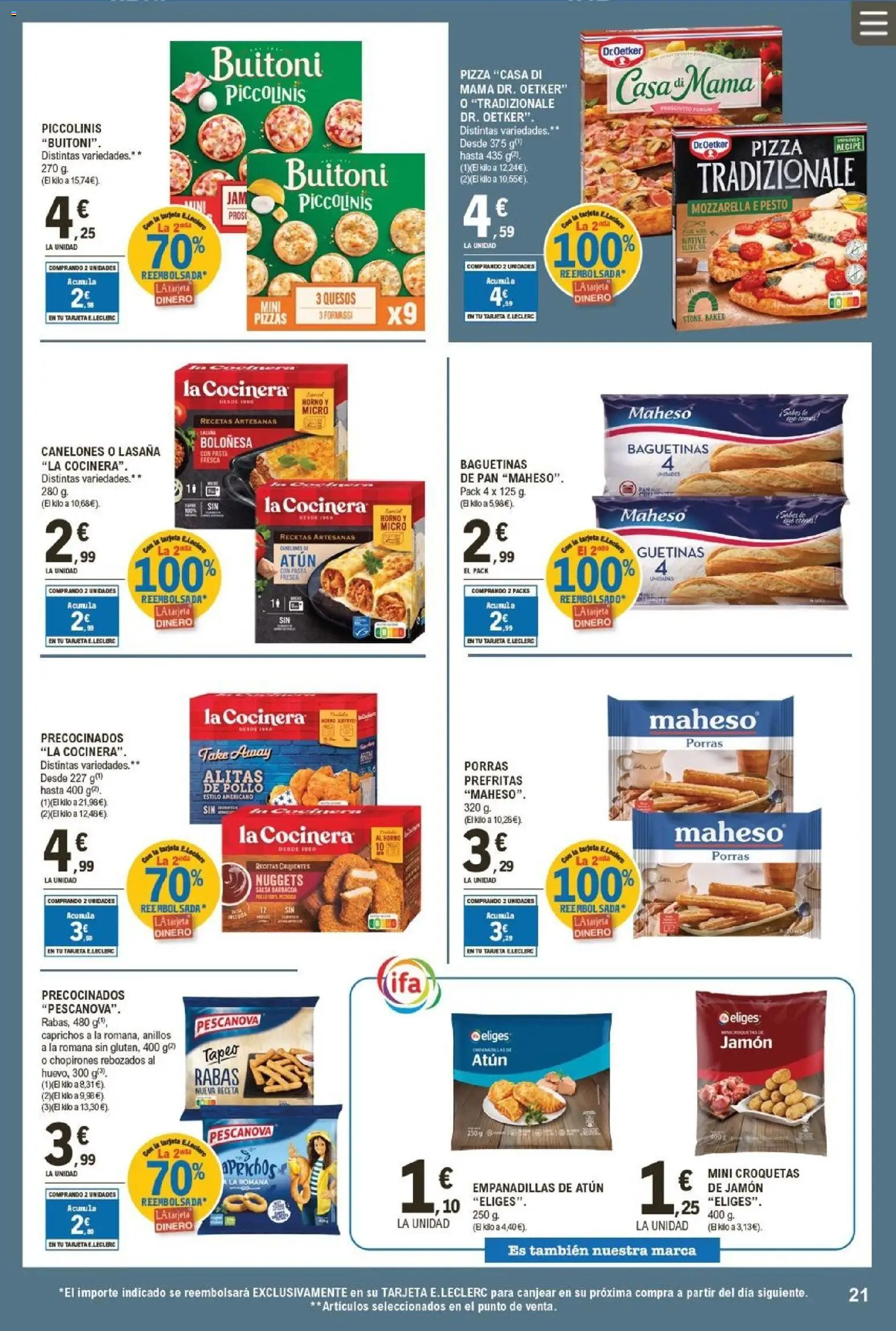 E.Leclerc folleto │ válido desde el 05.11.2025 | Página: 21 | Productos: Pan, Barbacoa, Horno, Canelones
