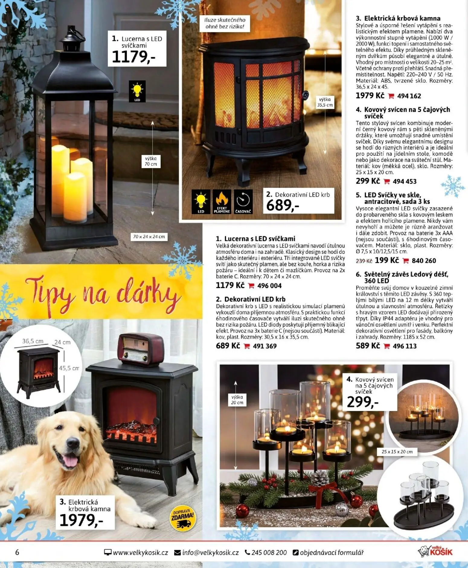 Velký Košík katalog prosinec 2025 od 01.12.2025 | Strana: 6 | Produkty: Svícen, Svíčky, Baterie, Dekorace